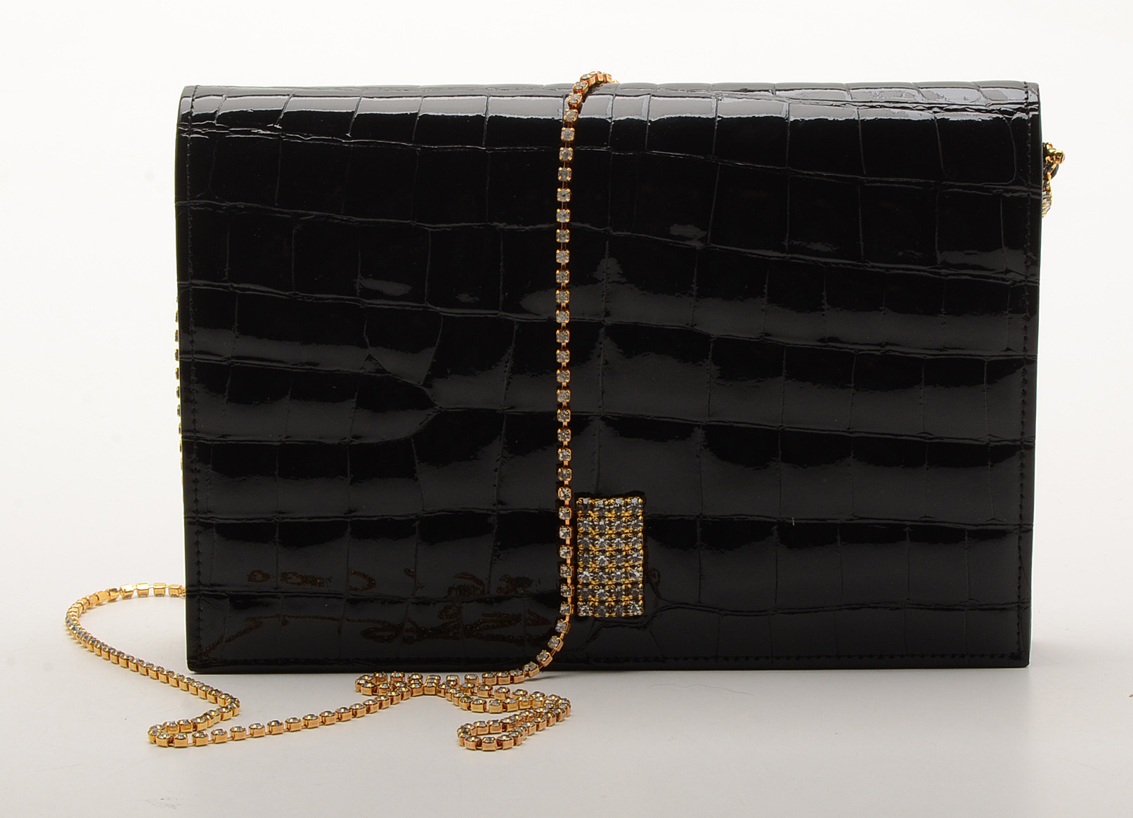 Vintage Black Alligator-Pattern Leather Handbags