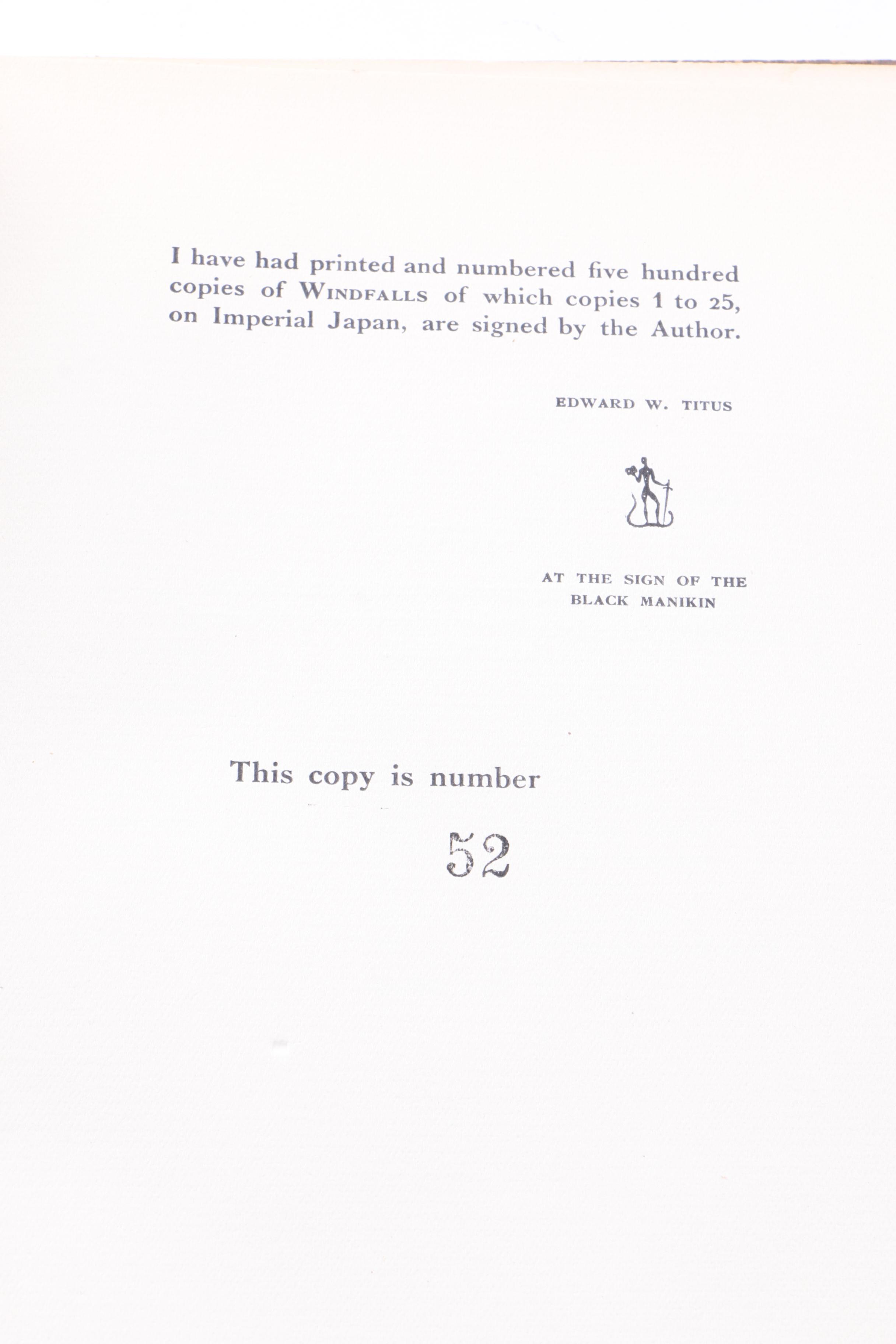 1929 Limited Edition "Windfalls" by R.C. Dunning