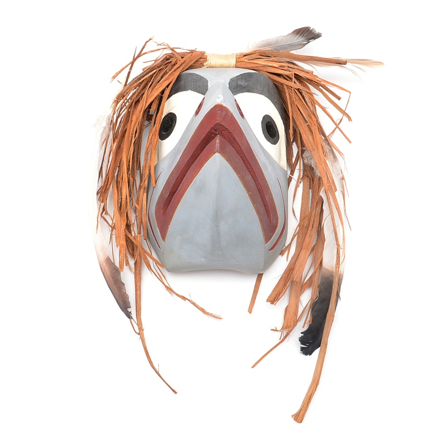 Native American Carved Wood Salmon Mask