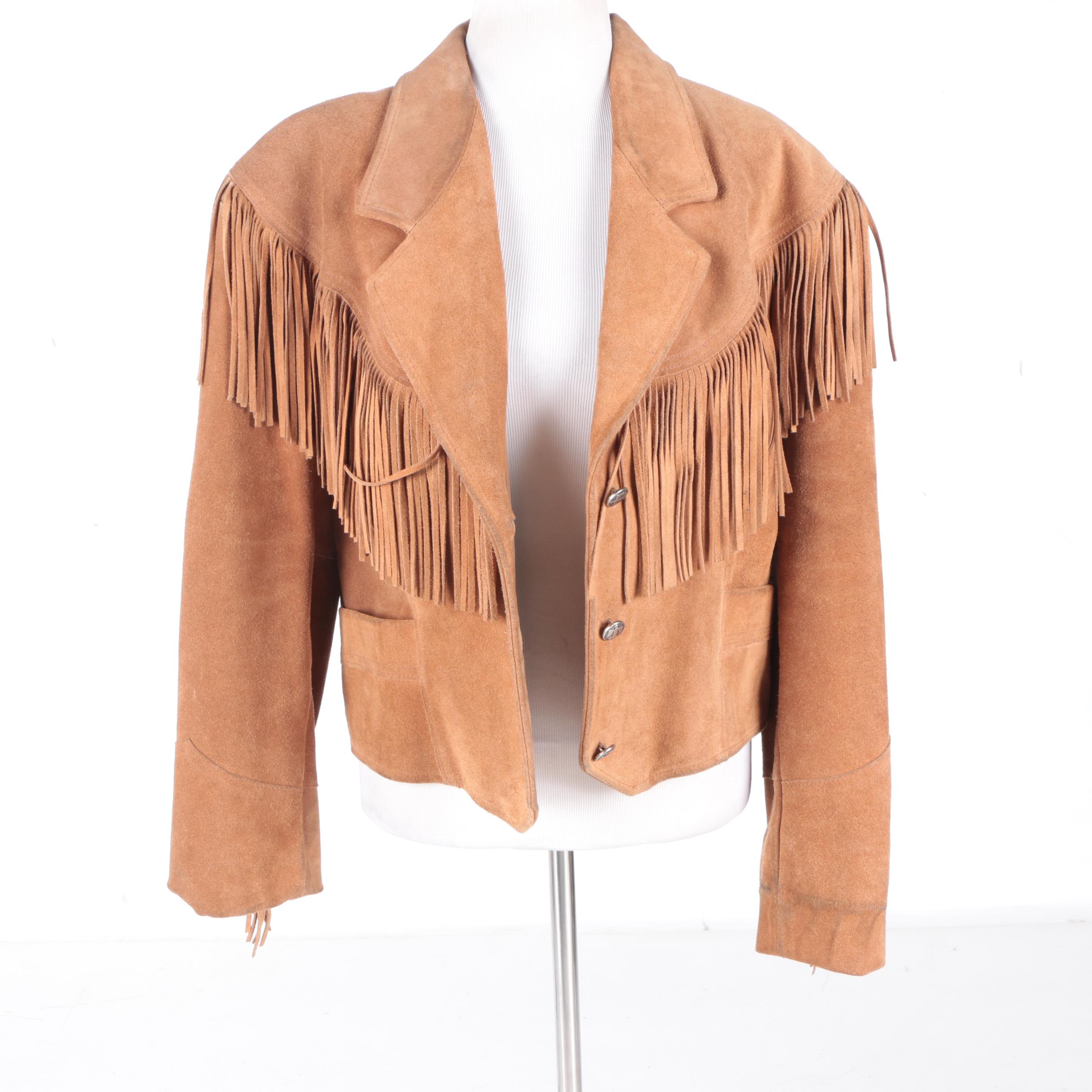Women's Southwestern Style Suede Fringe Jacket by Pioneer Wear