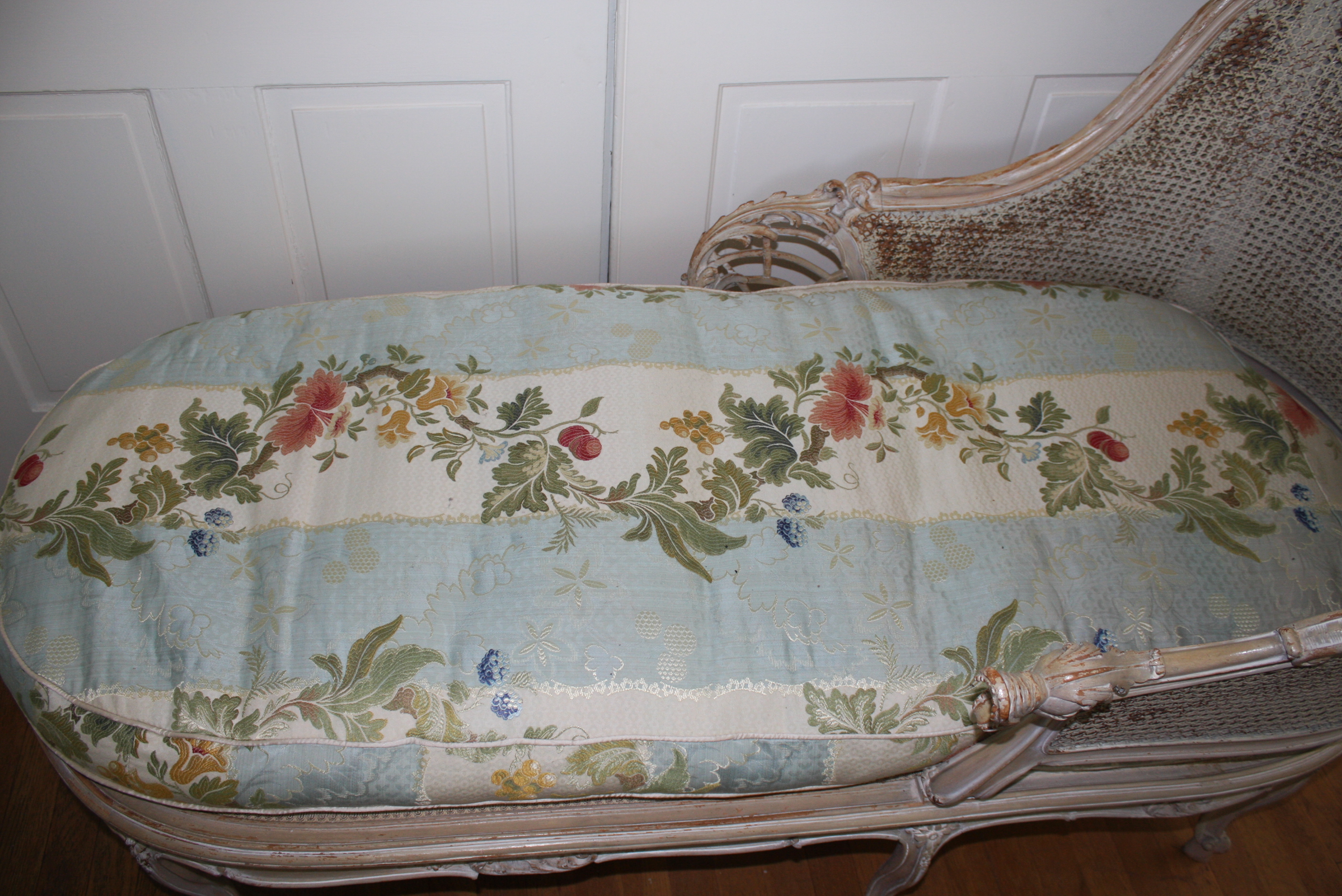 Louis XV Style Cane Back Chaise Lounge