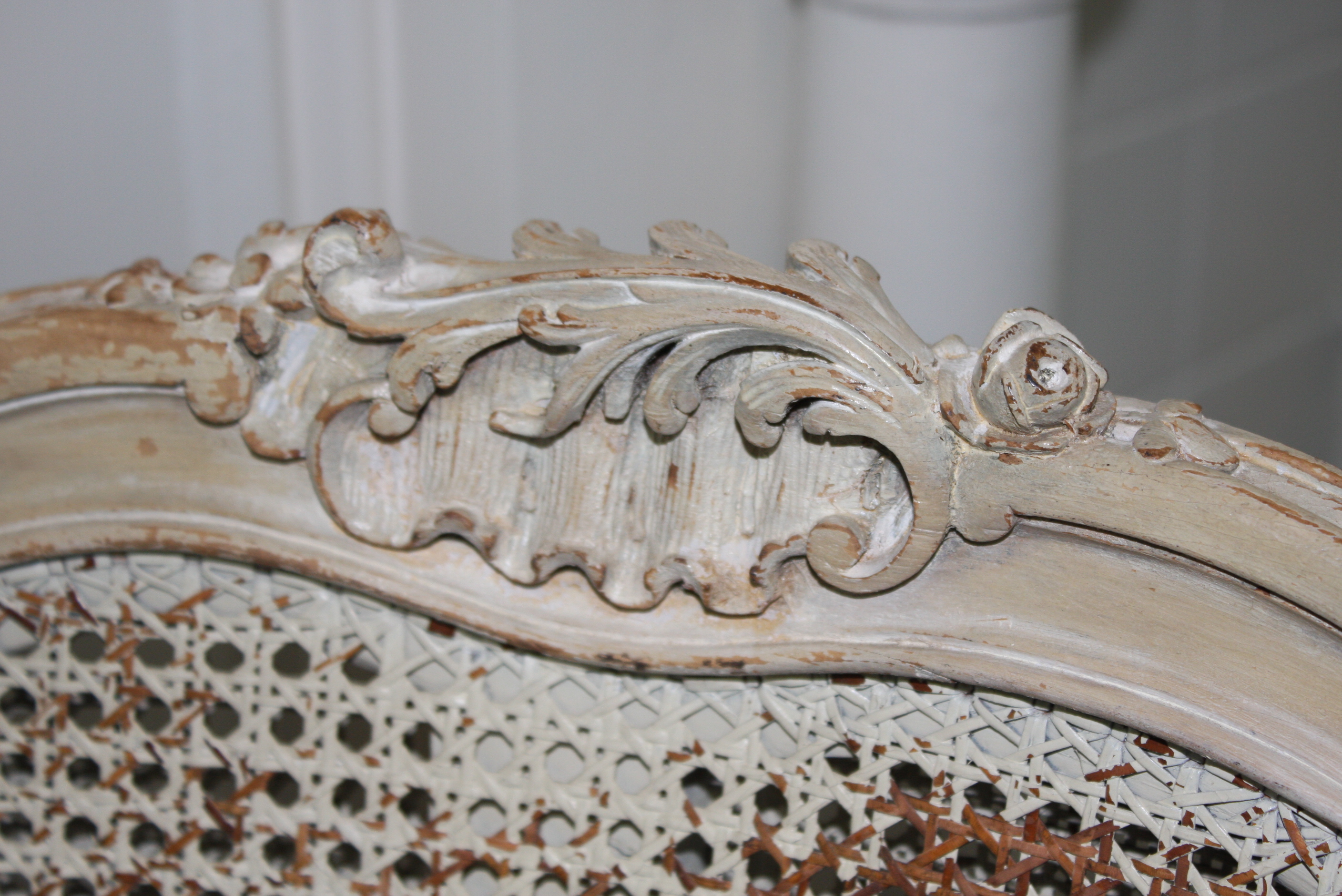 Louis XV Style Cane Back Chaise Lounge