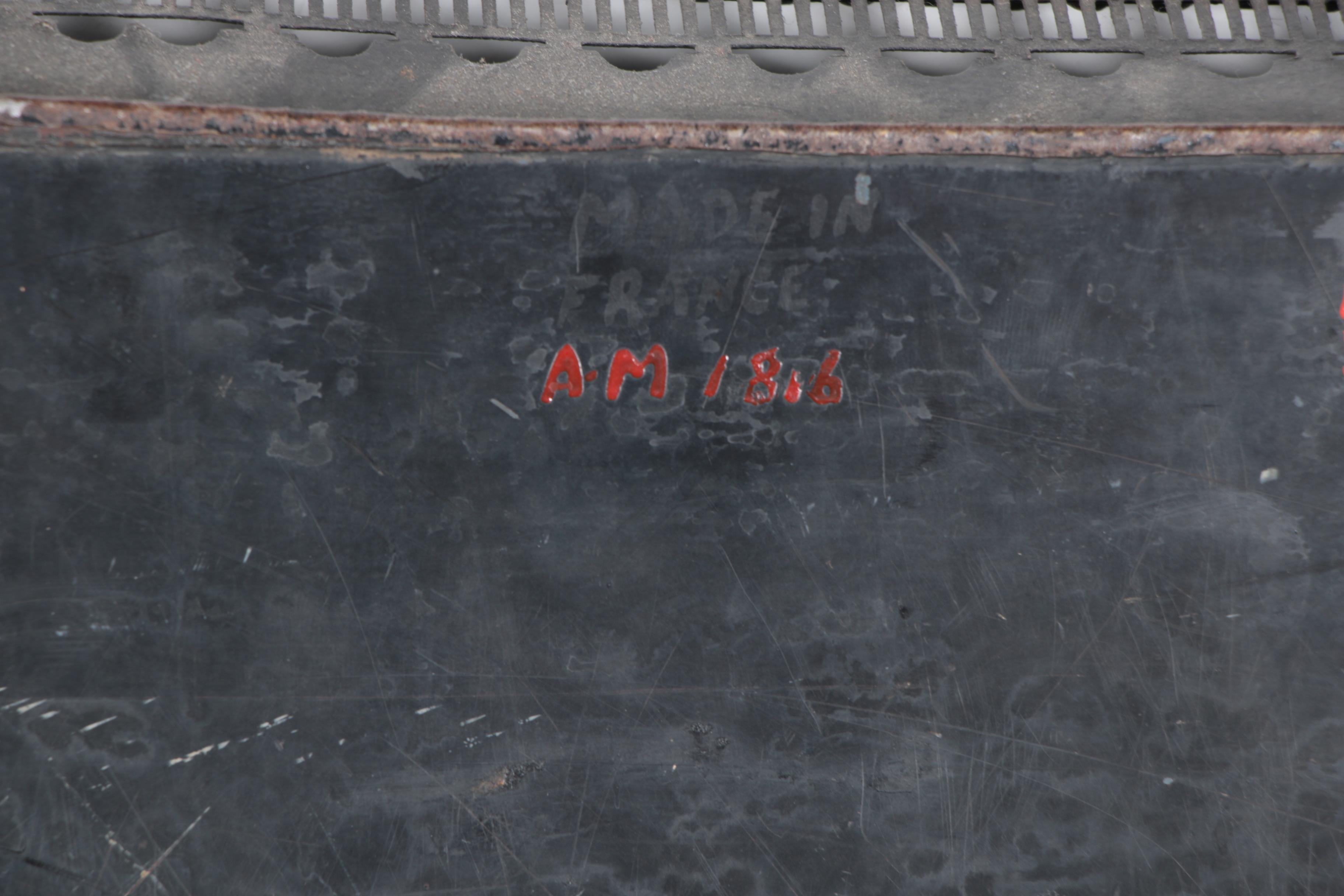 Antique French Tole Tray Depicting Scene of Four Figures Under A Tree
