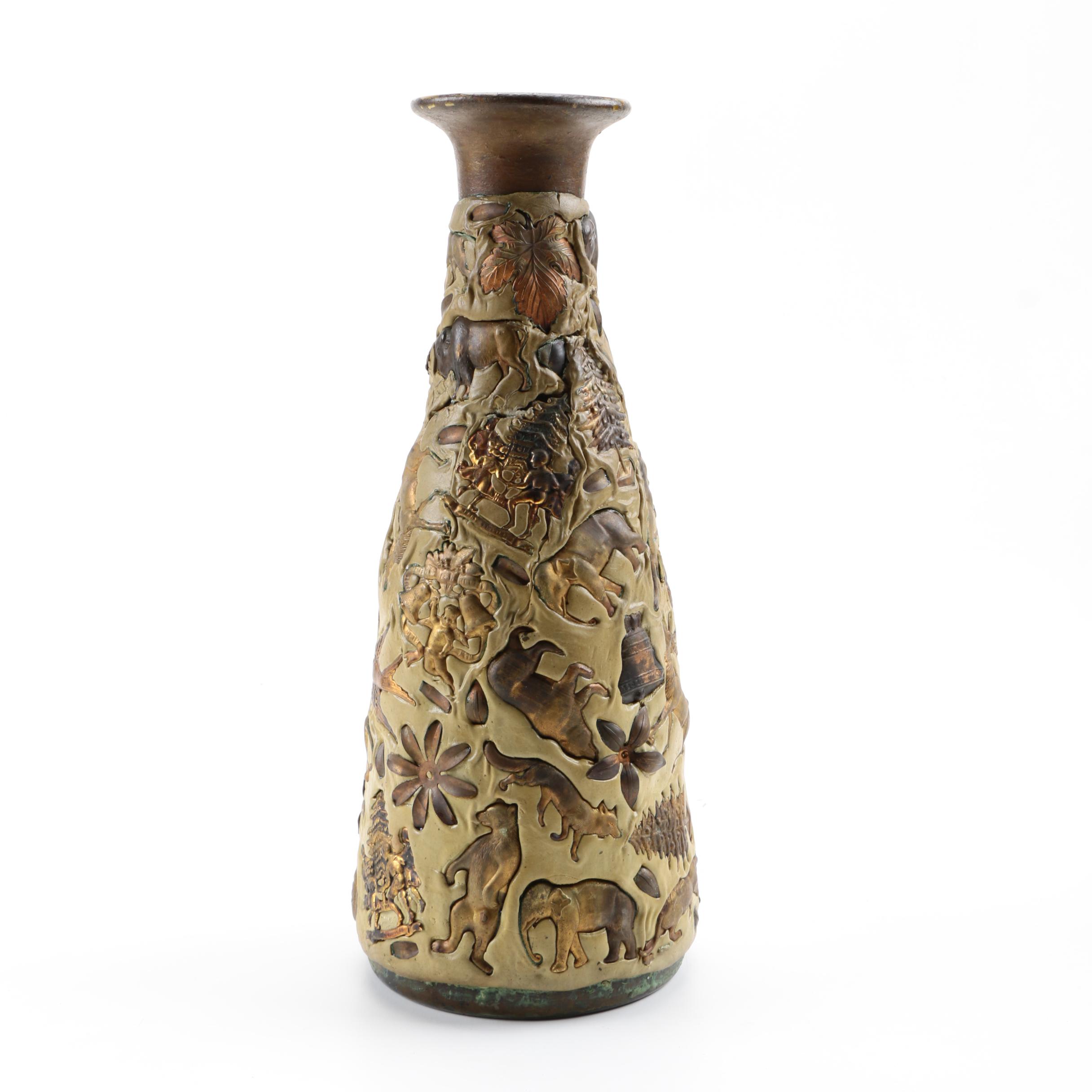 Ceramic Vase With Animal Surface Motif