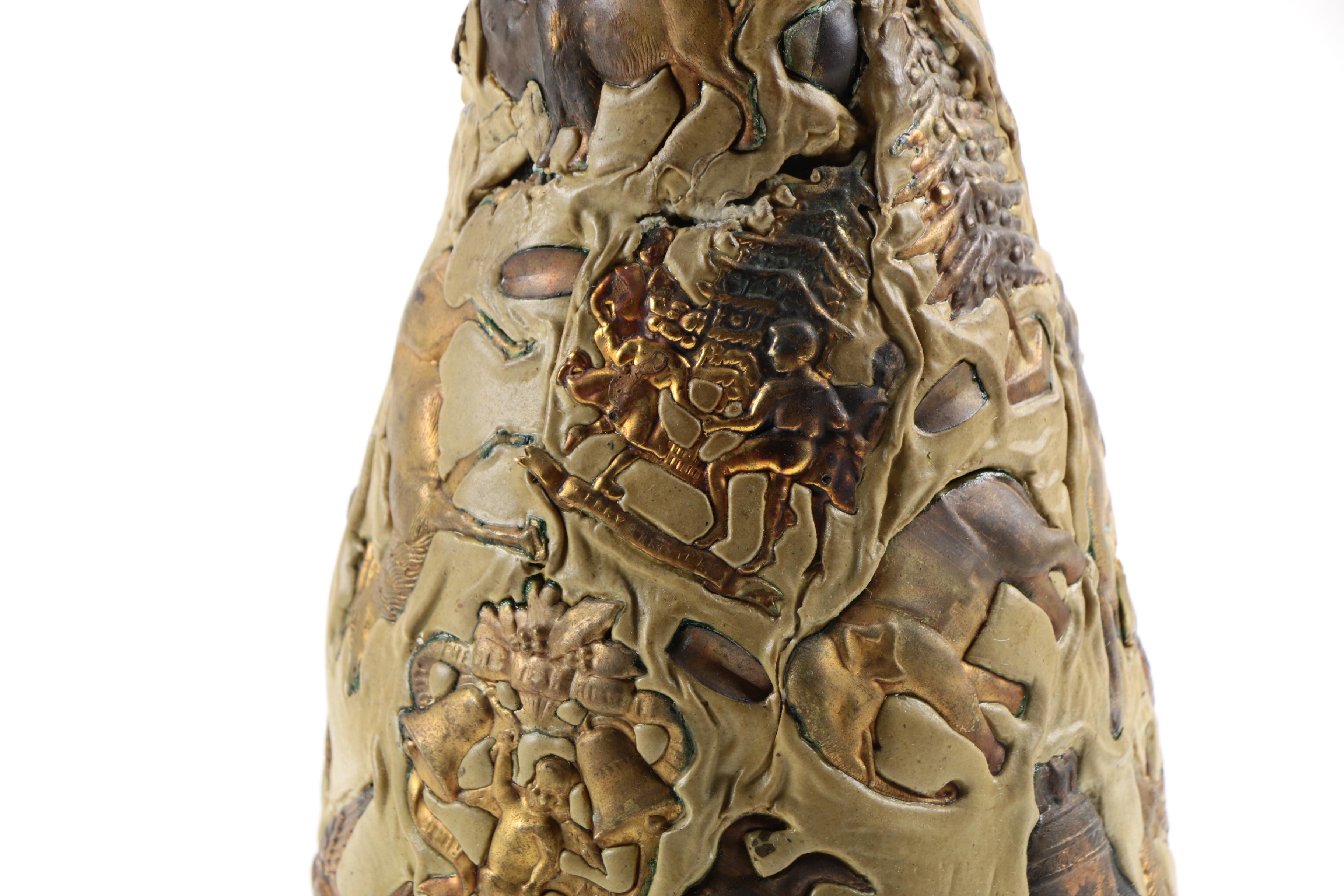 Ceramic Vase With Animal Surface Motif