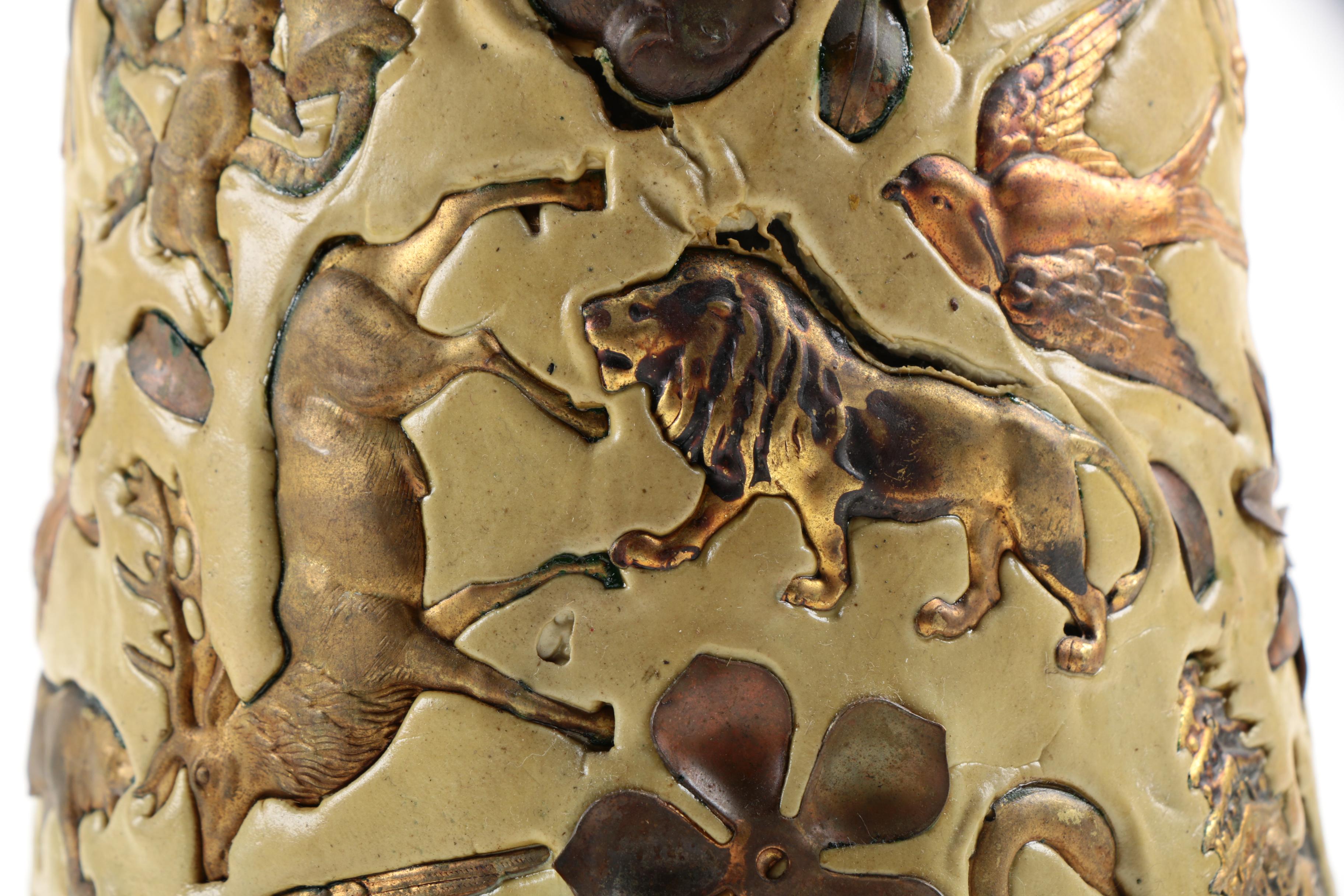 Ceramic Vase With Animal Surface Motif