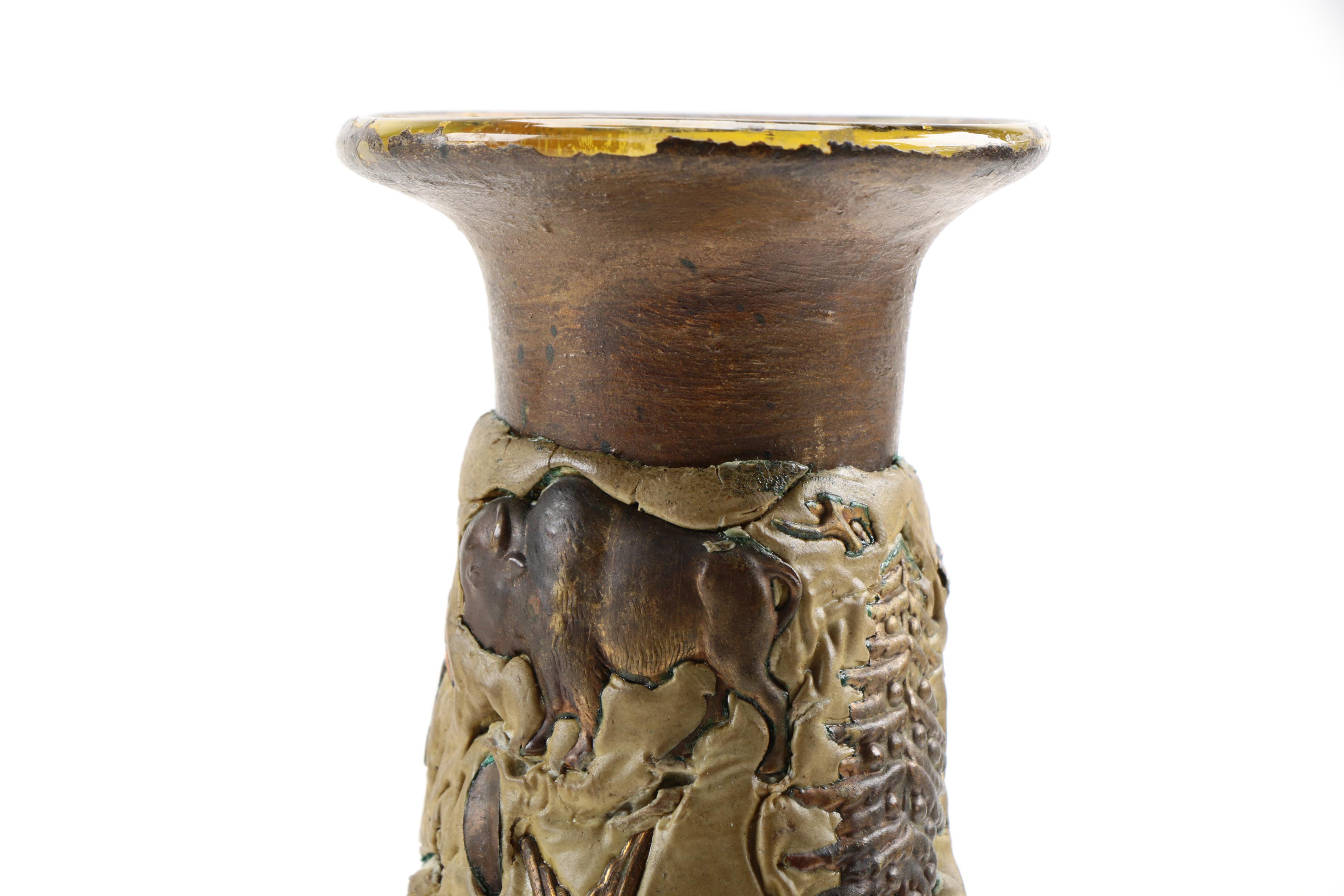 Ceramic Vase With Animal Surface Motif