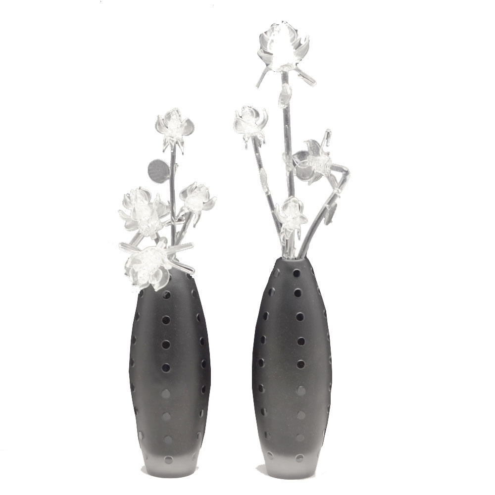 Orrefors Black Cased Glass vases
