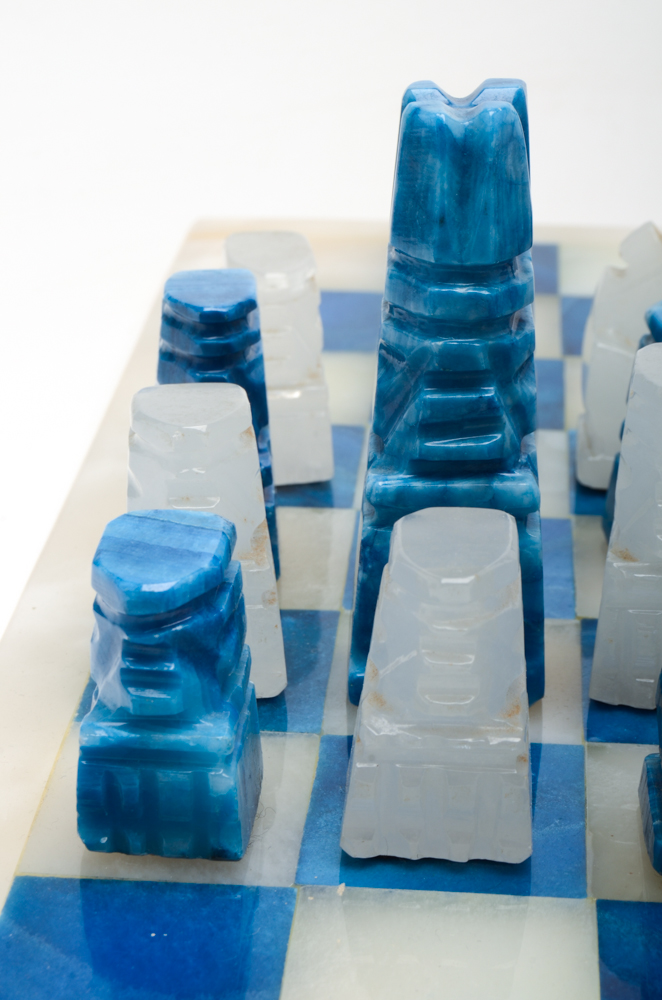 Carved Agate Chess Set