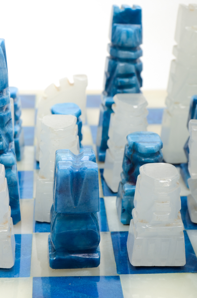 Carved Agate Chess Set