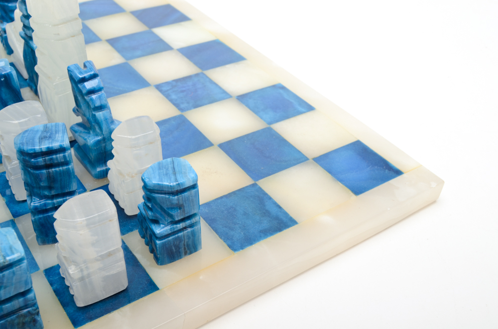 Carved Agate Chess Set