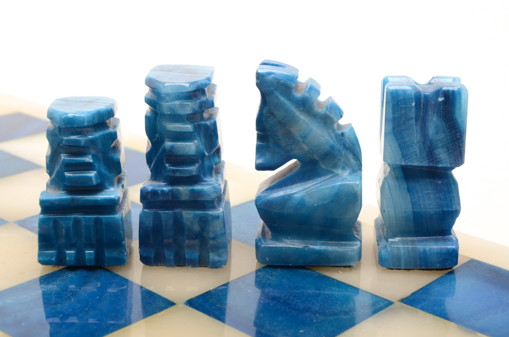 Carved Agate Chess Set