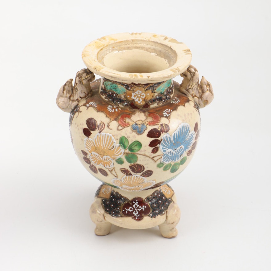 Japanese Satsuma Footed Urn