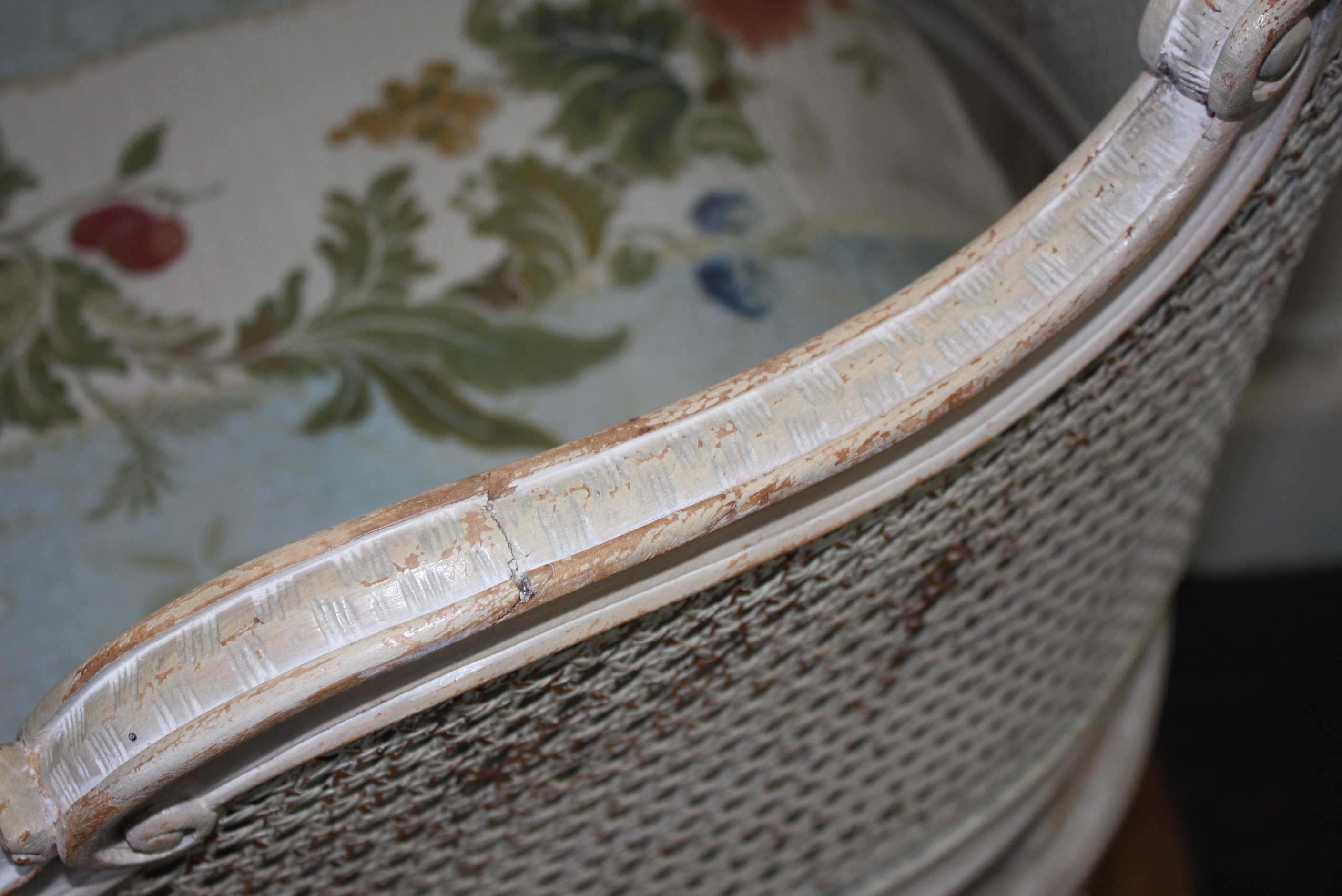 Louis XV Style Cane Back Chaise Lounge