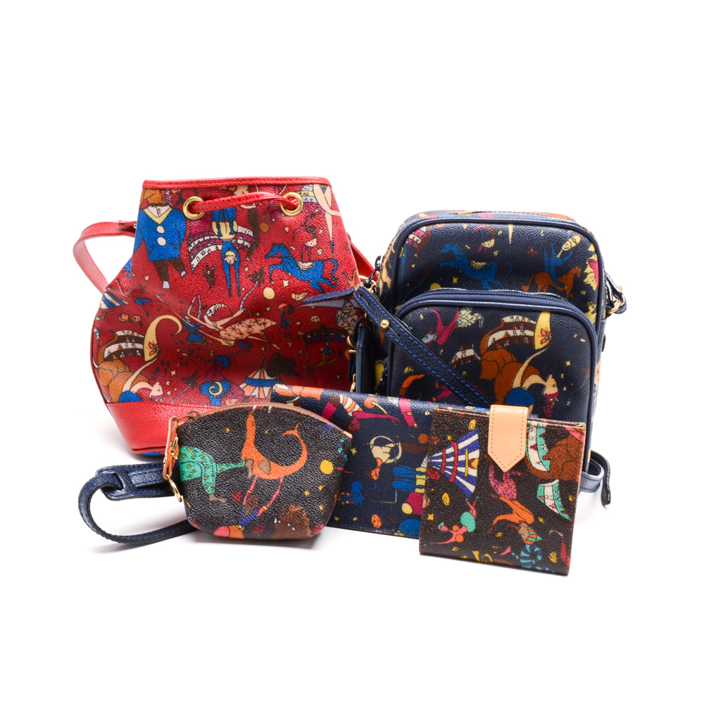 Collection of Piero Guidi "Magic Circus" Handbags and Wallets