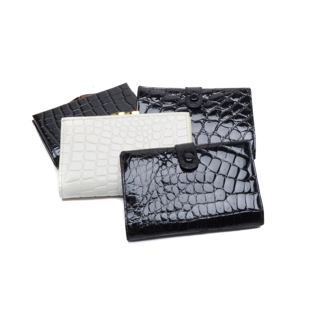 Black and White Vintage Alligator and Leather Wallets