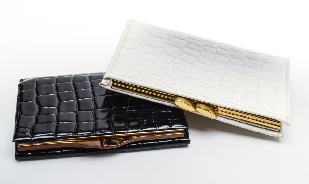 Black and White Vintage Alligator and Leather Wallets