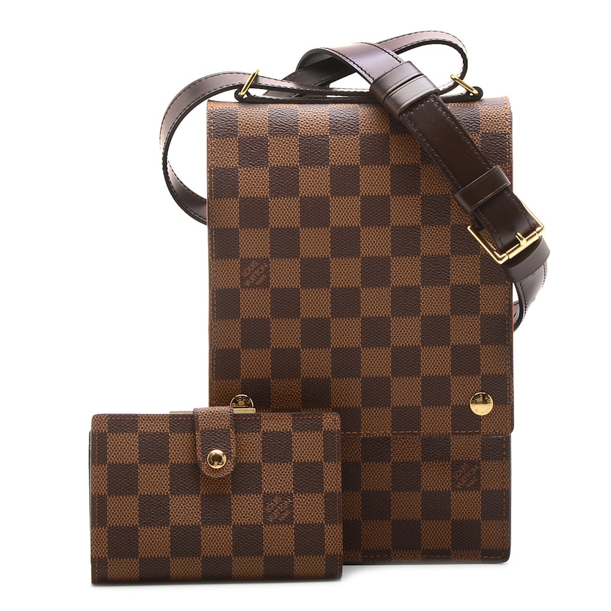 Louis Vuitton Damier Ebène Crossbody Bag and Wallet