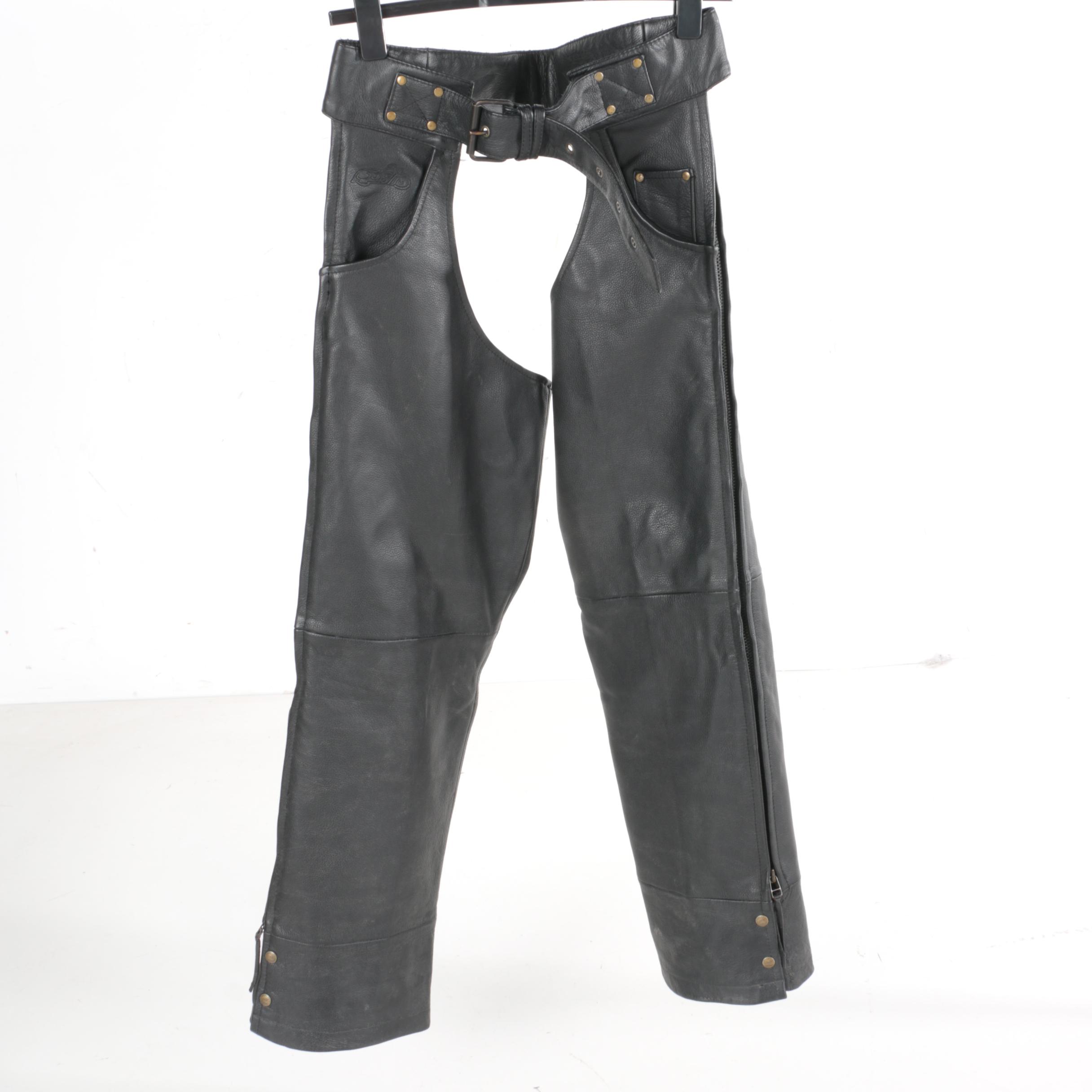Men's Easyriders Black Leather Chaps