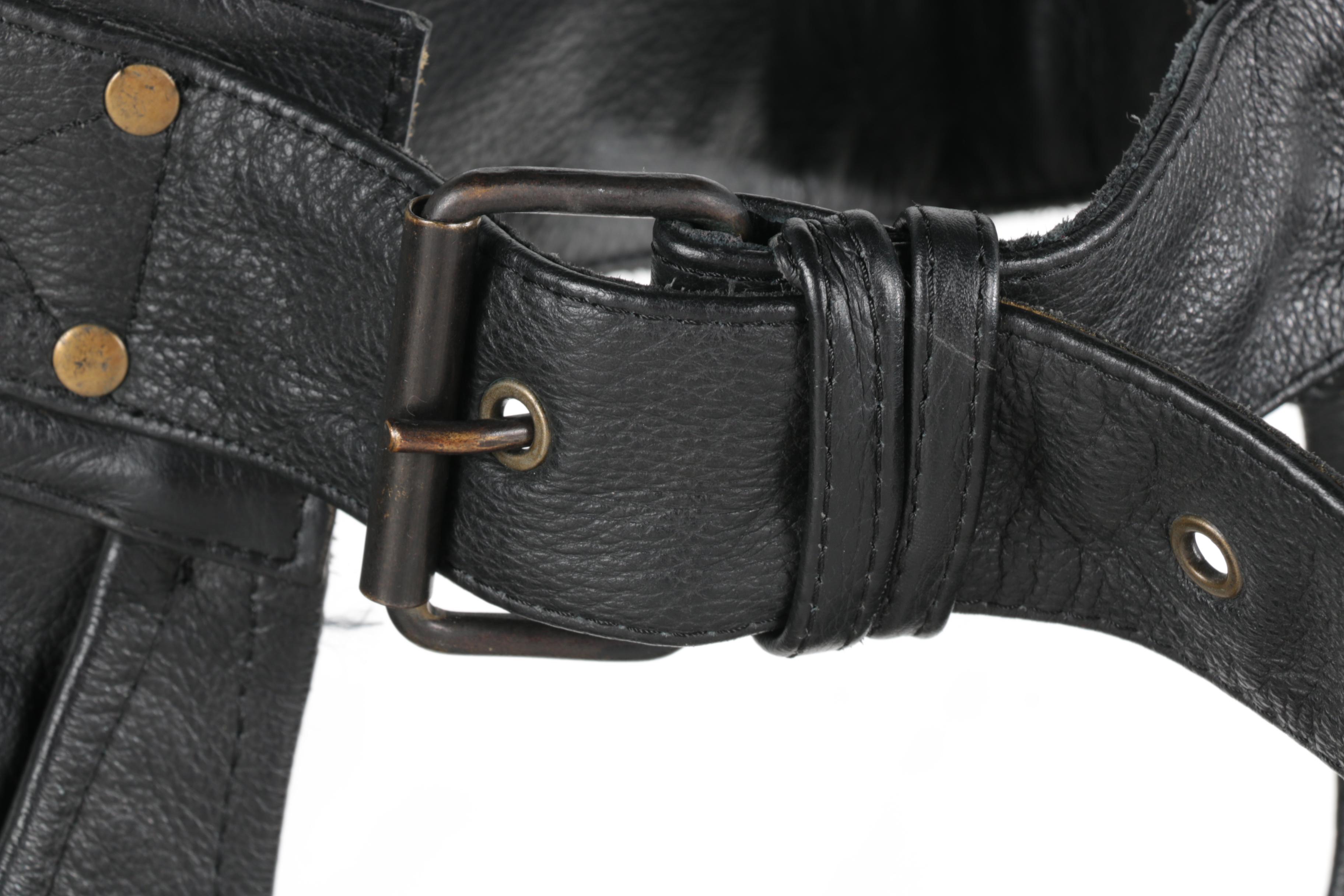Men's Easyriders Black Leather Chaps