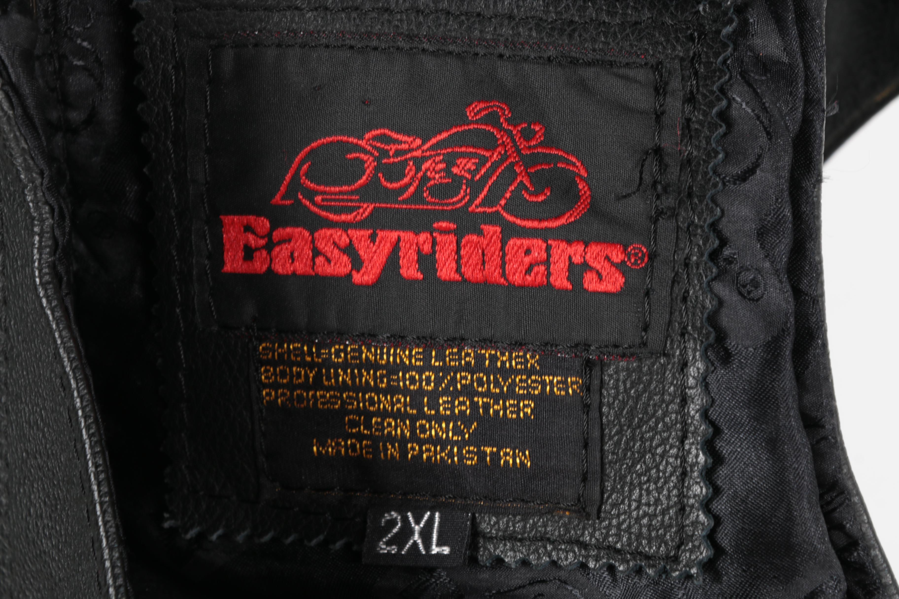 Men's Easyriders Black Leather Chaps