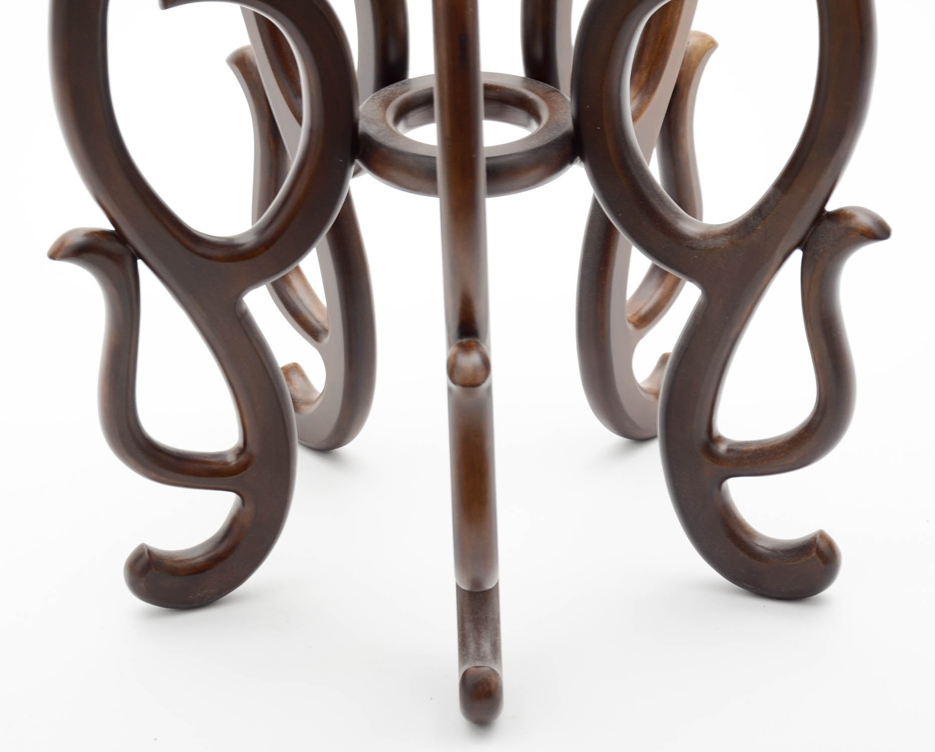 Chinese Fishbowl Garden Pot with Wooden Stand