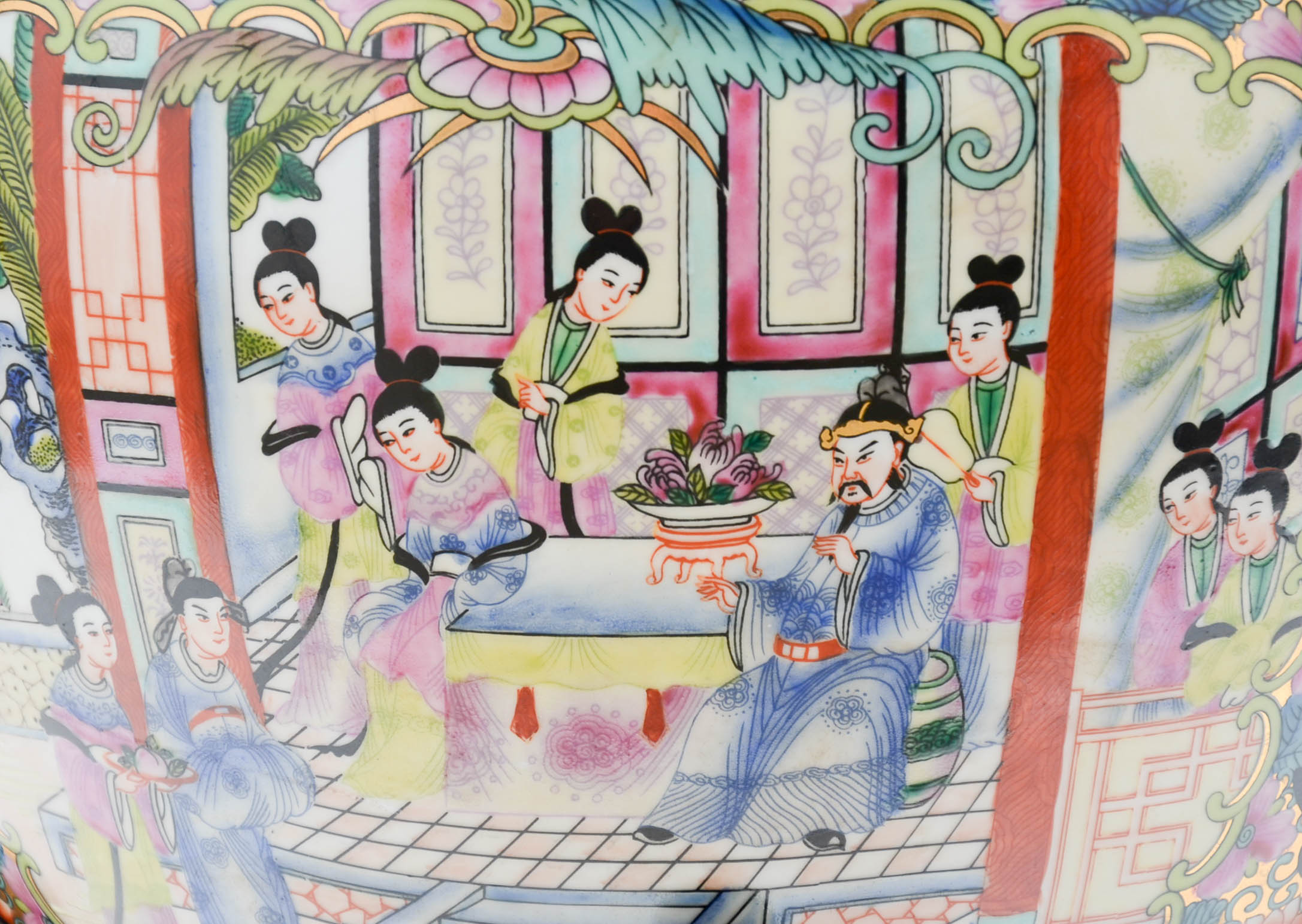 Chinese Fishbowl Garden Pot with Wooden Stand