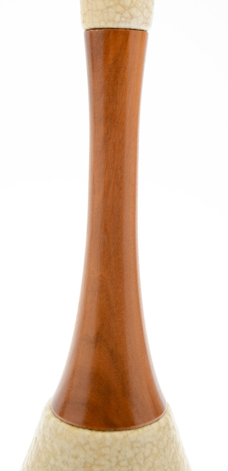 Pair of Mid Century Modern Ceramic and Wood Table Lamps