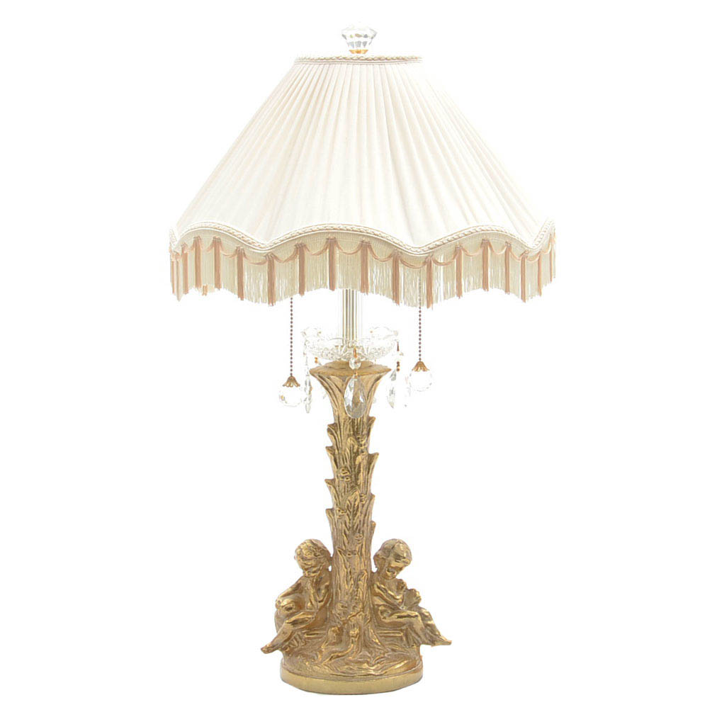 Cast Brass Cherub Table Lamp