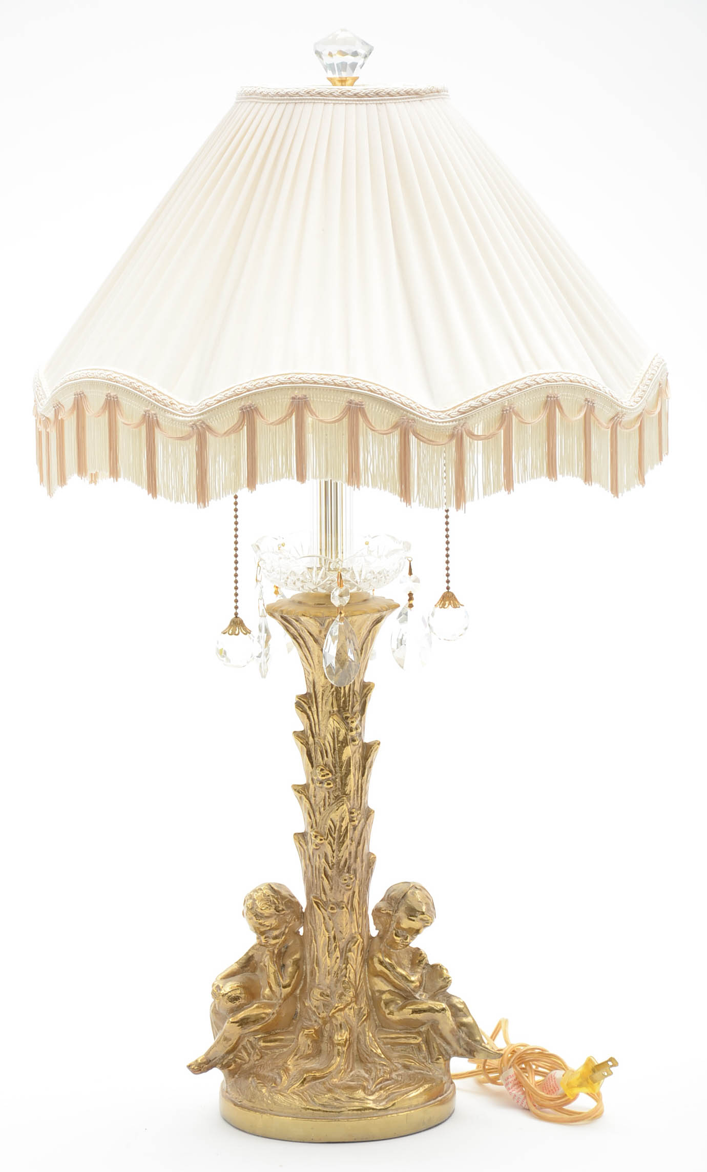 Cast Brass Cherub Table Lamp