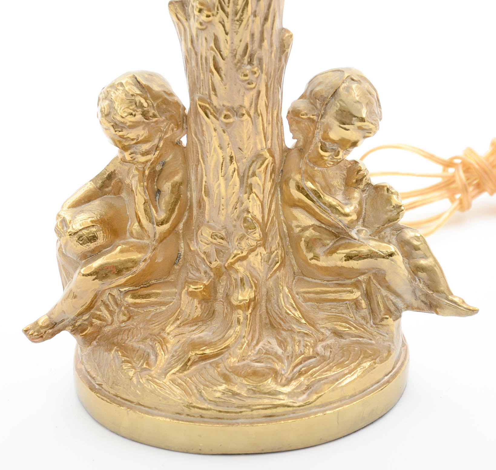 Cast Brass Cherub Table Lamp