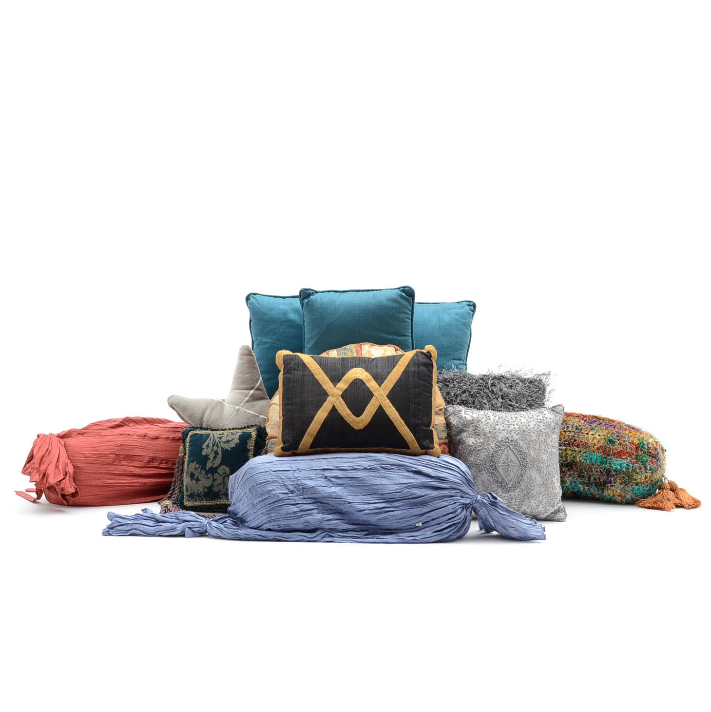 Assortment of Decorative Accent Pillows