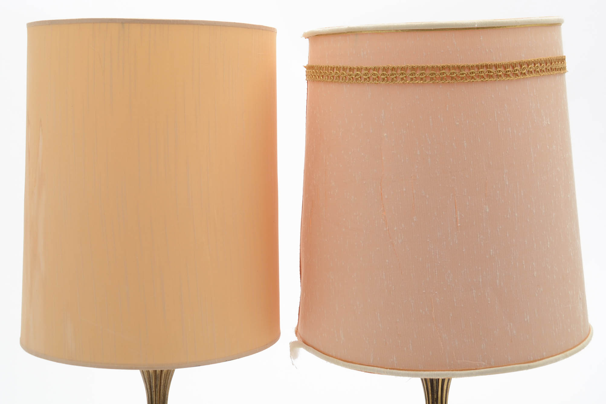 Pair of Vintage Orange Glass Table Lamps