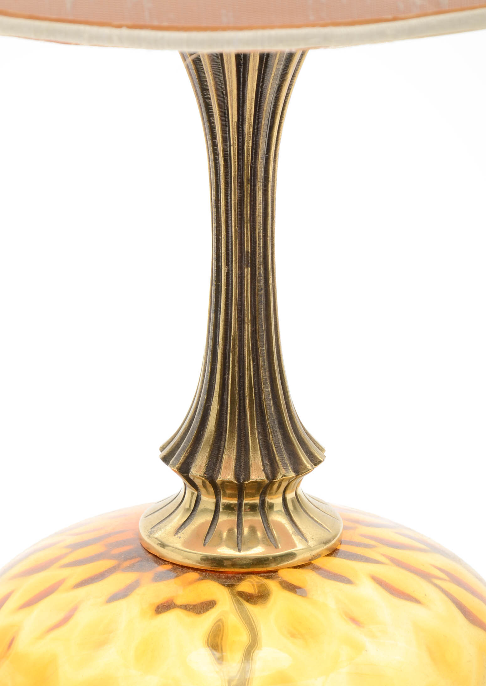 Pair of Vintage Orange Glass Table Lamps