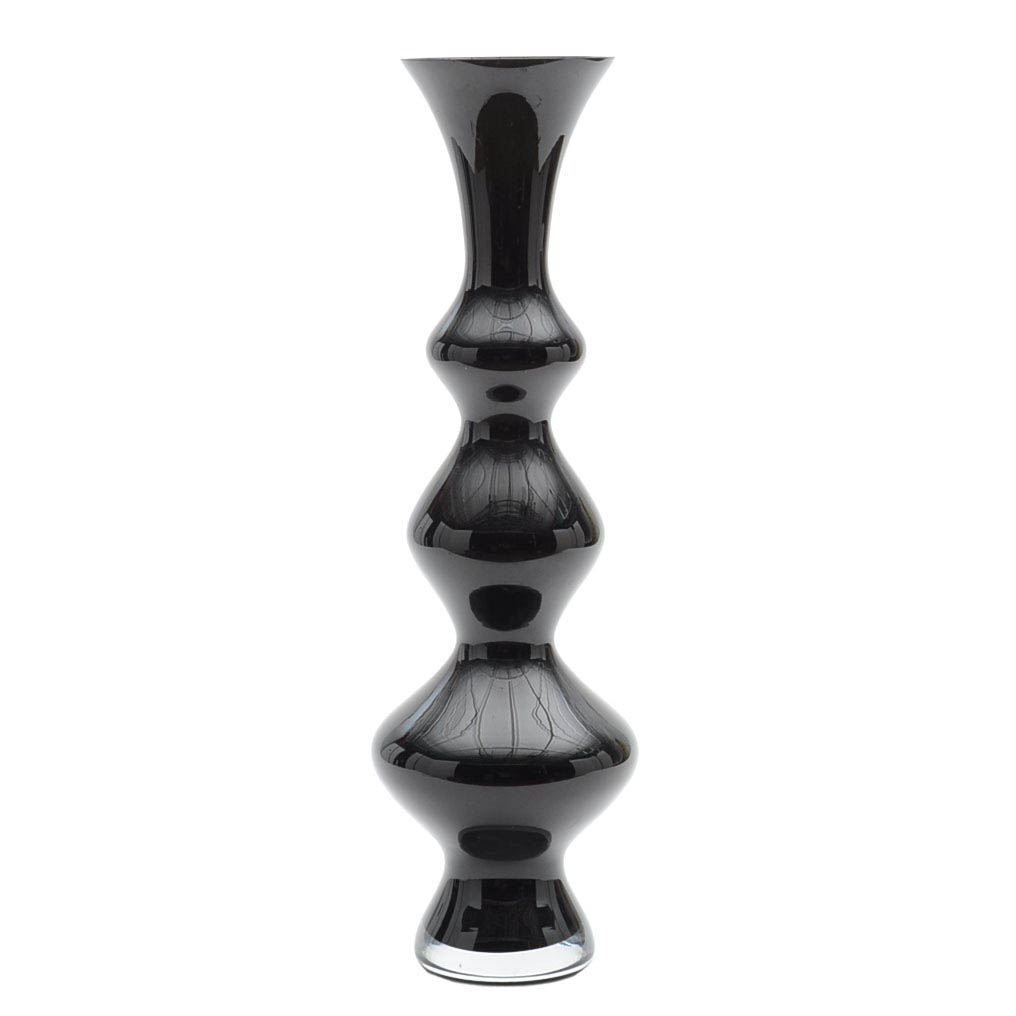 Hand Blown Black Floor Vase