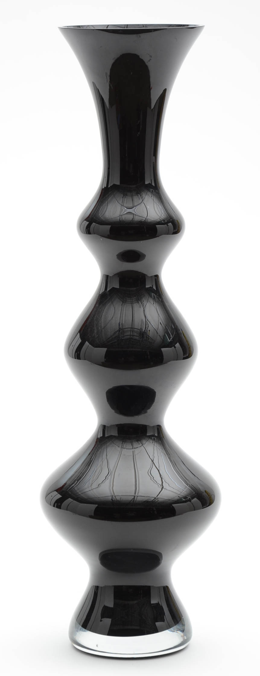 Hand Blown Black Floor Vase