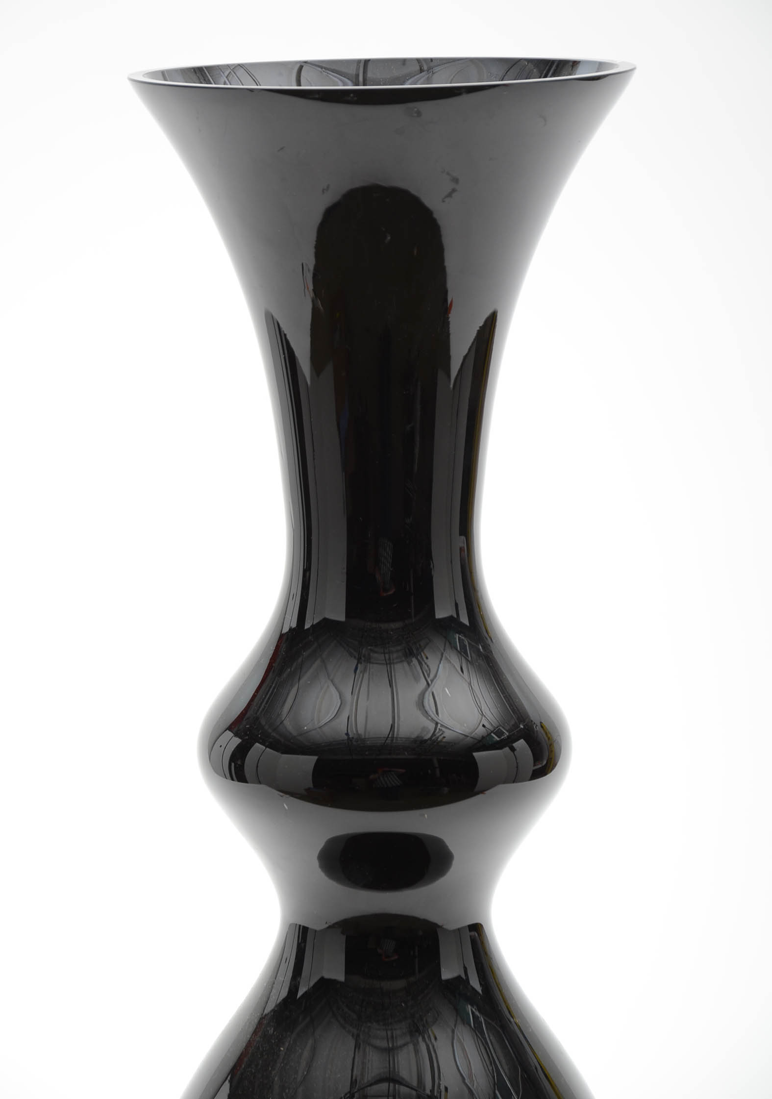 Hand Blown Black Floor Vase
