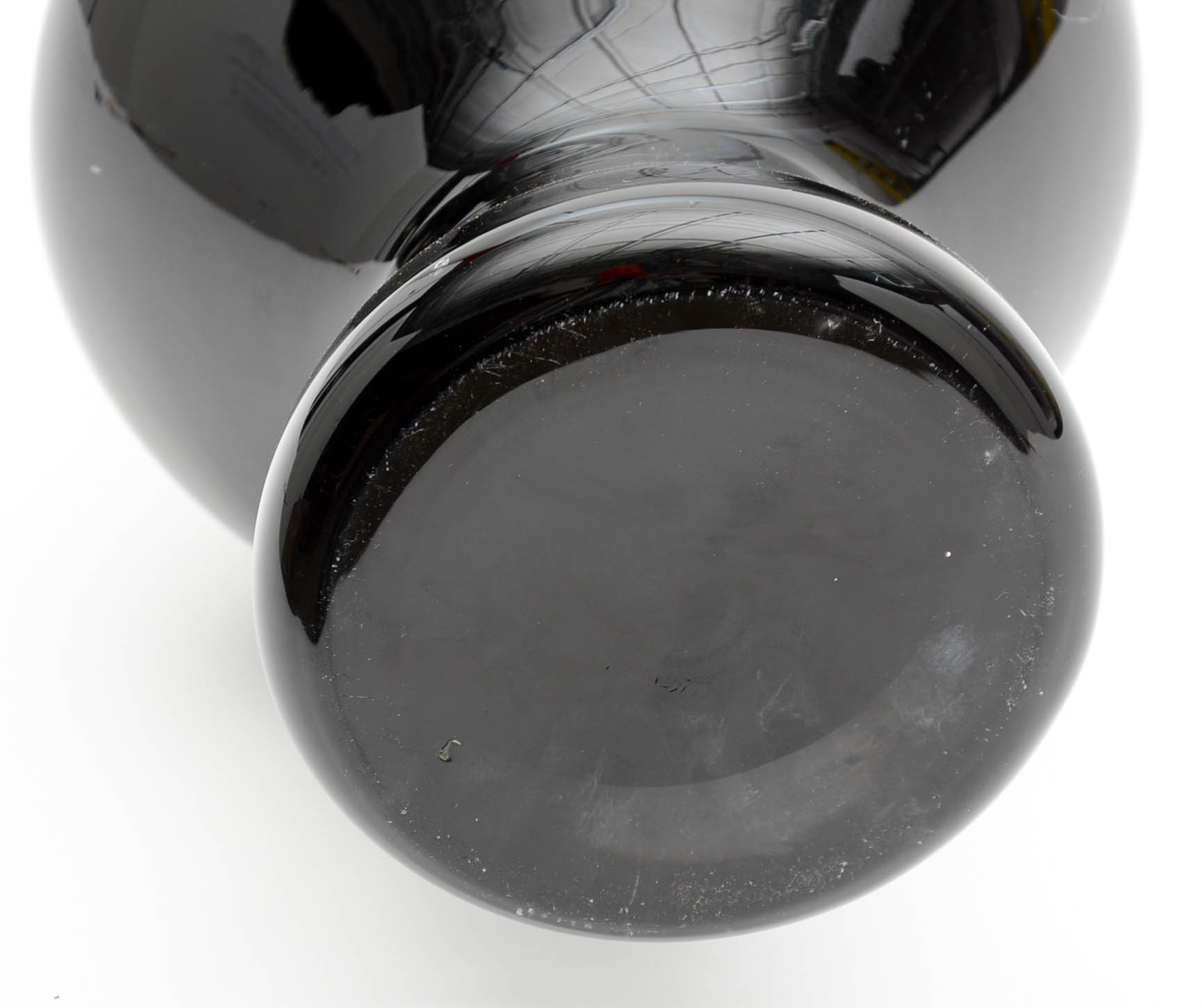 Hand Blown Black Floor Vase