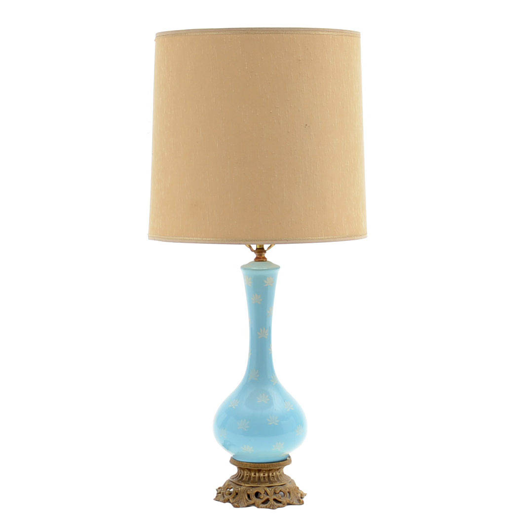 Vintage Blue Ceramic Table Lamp