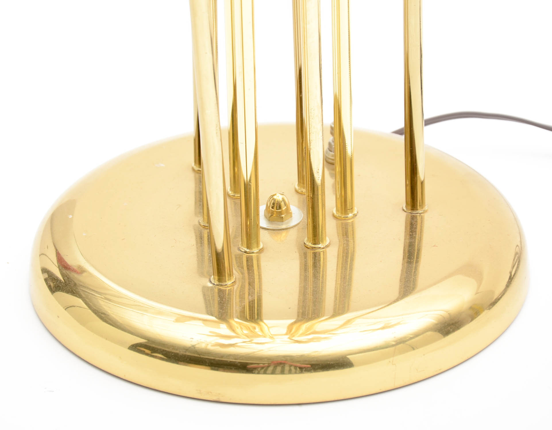 Brass and Acrylic Flower Motif Table Lamp