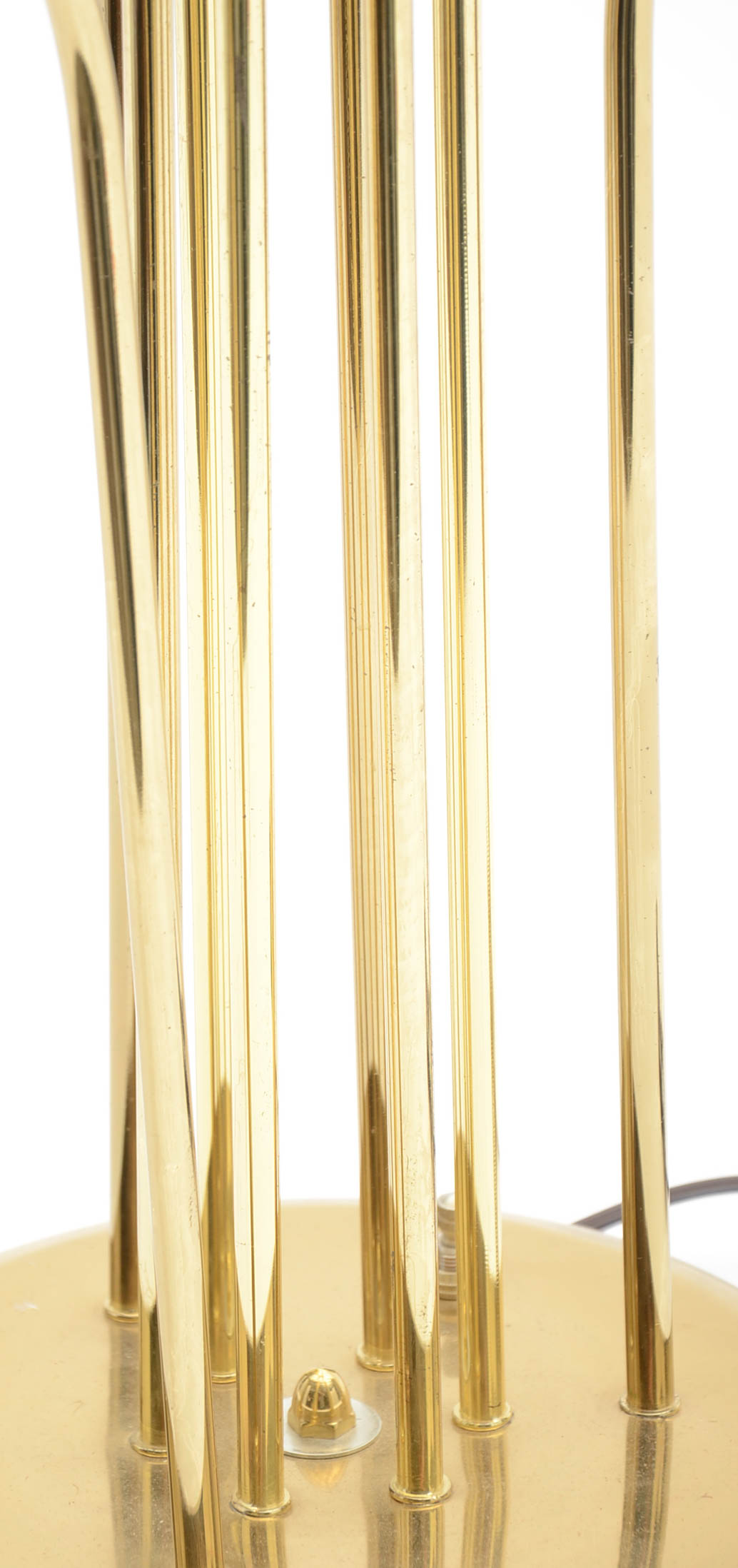 Brass and Acrylic Flower Motif Table Lamp