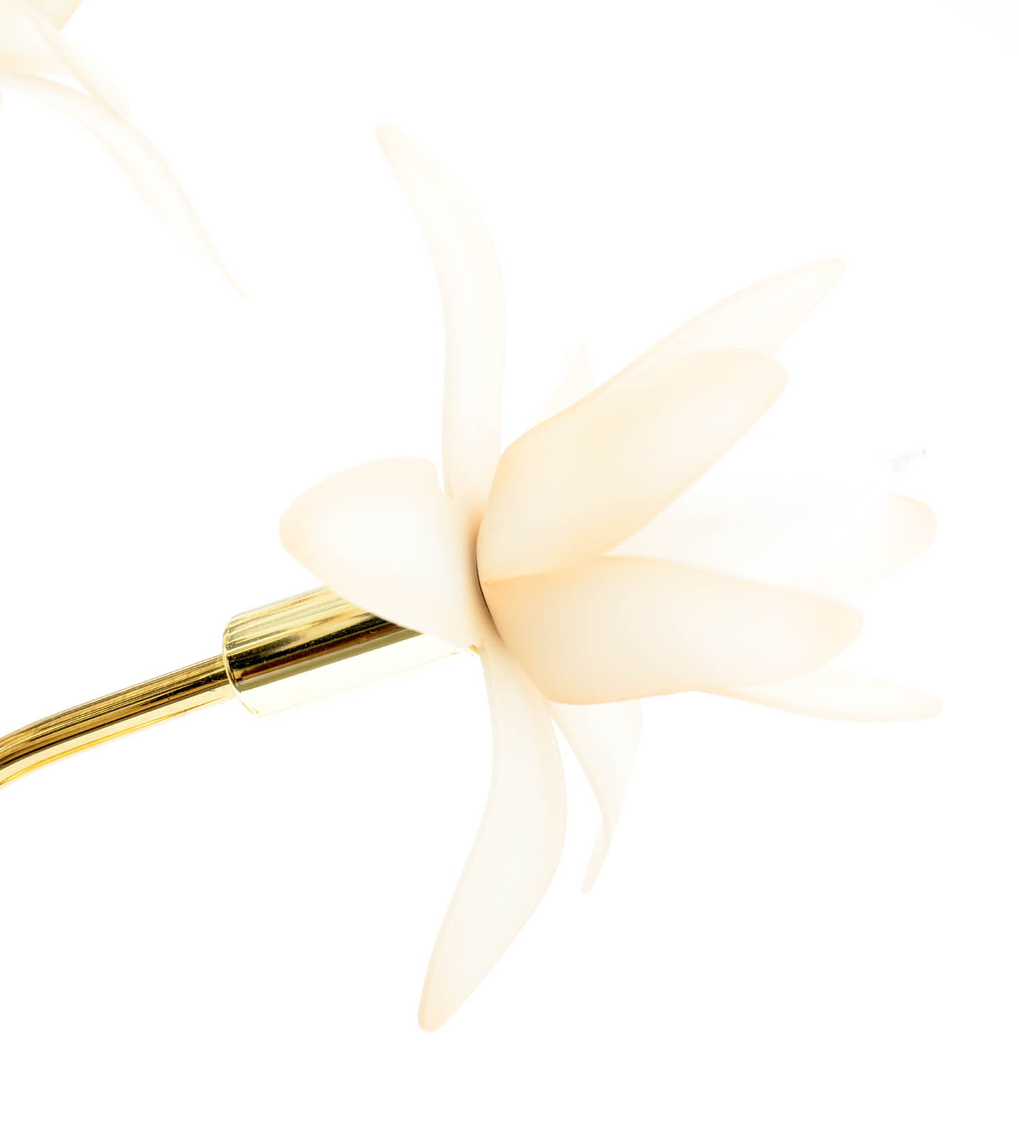 Brass and Acrylic Flower Motif Table Lamp