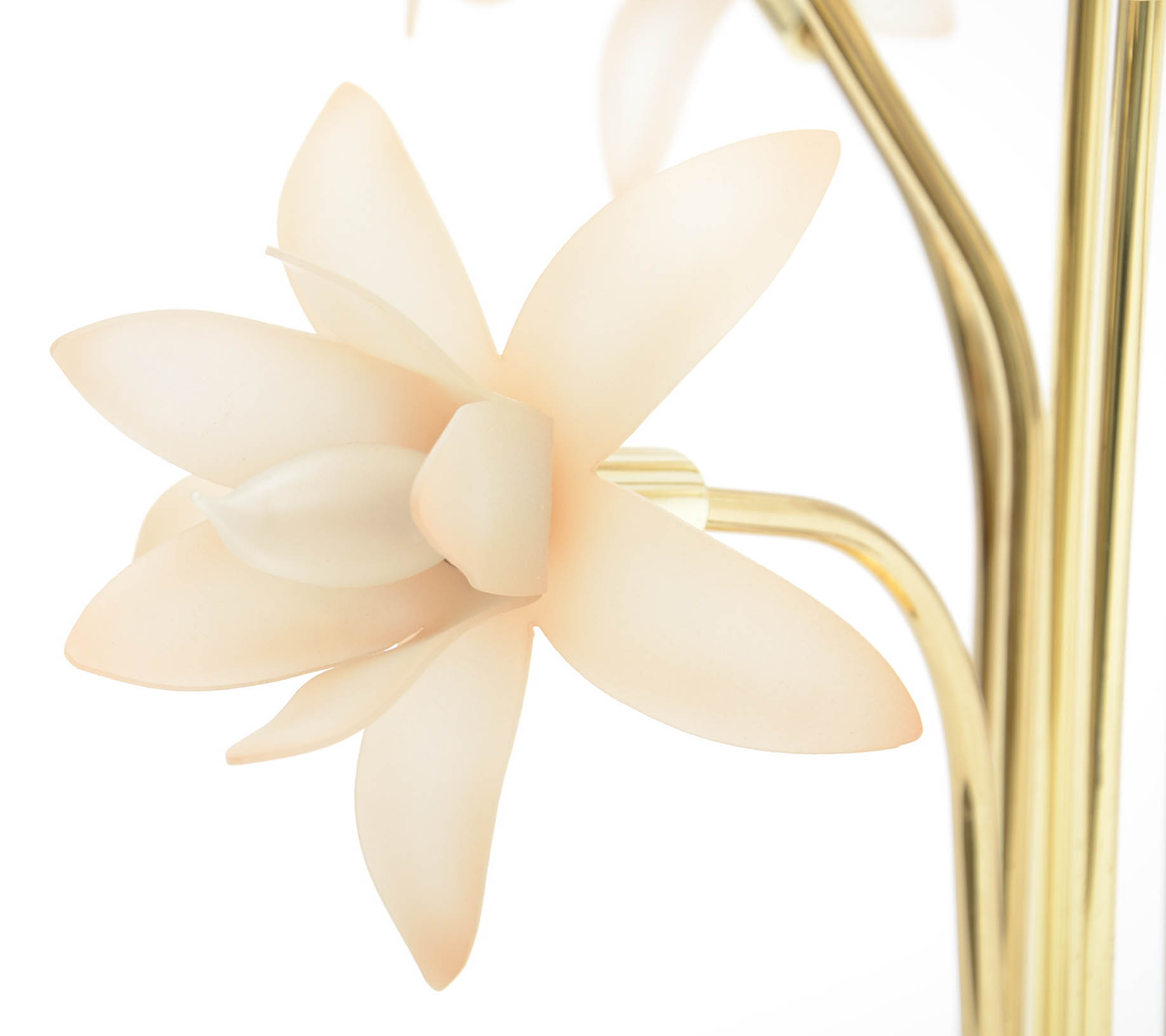 Brass and Acrylic Flower Motif Table Lamp