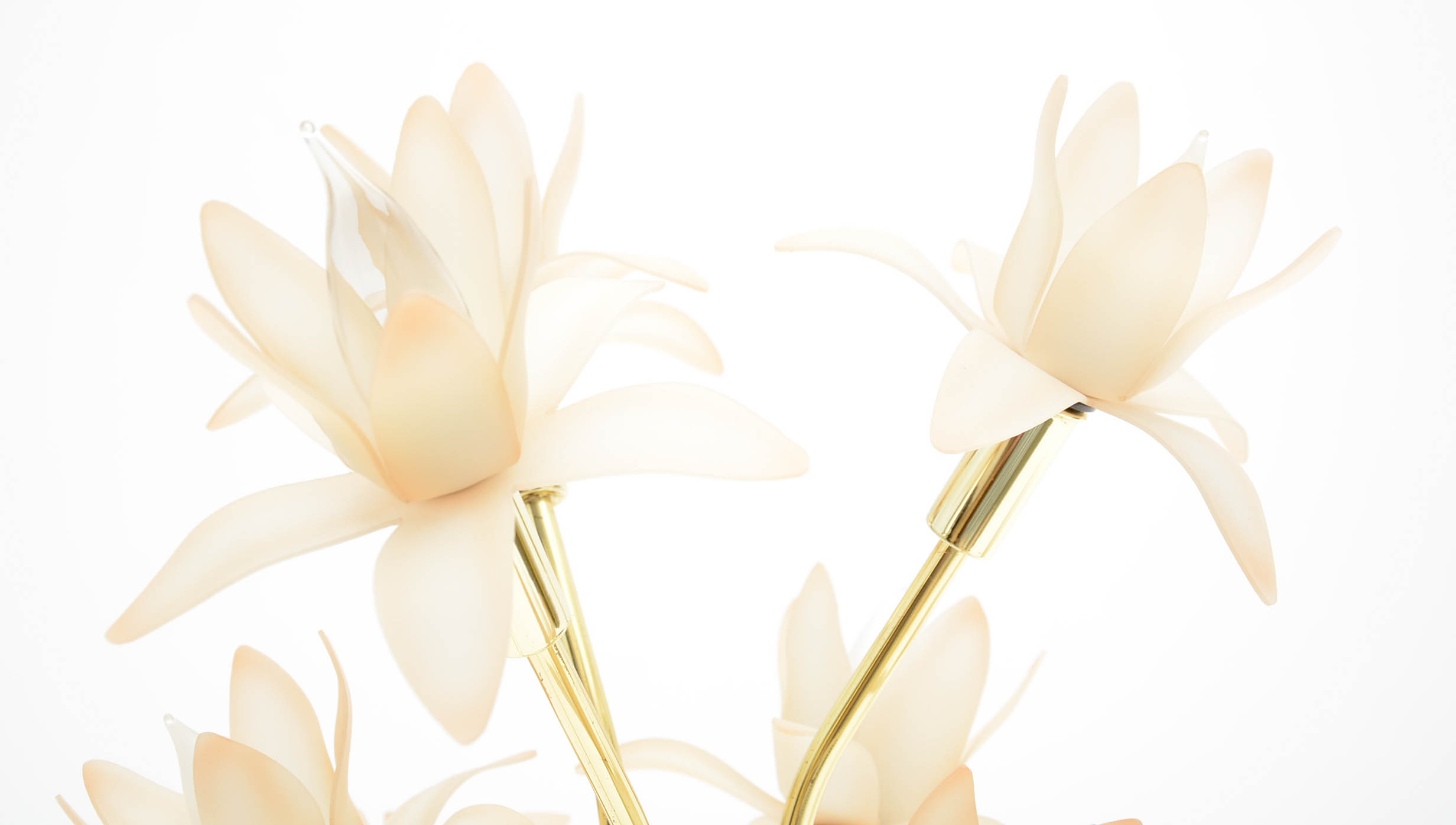 Brass and Acrylic Flower Motif Table Lamp