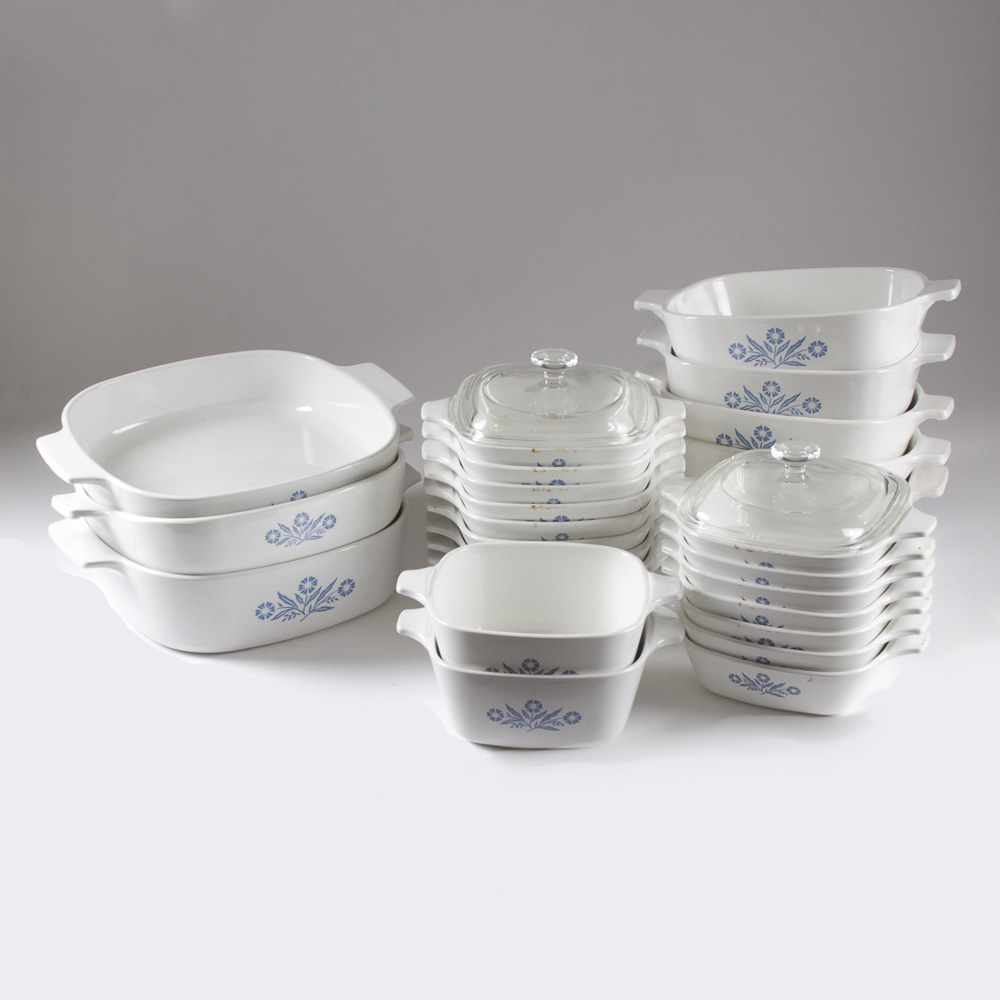 Large Collection of Corning Ware Casseroles and Baking Dishes