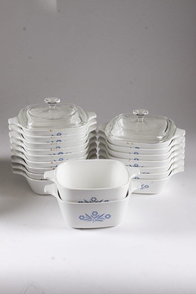 Large Collection of Corning Ware Casseroles and Baking Dishes