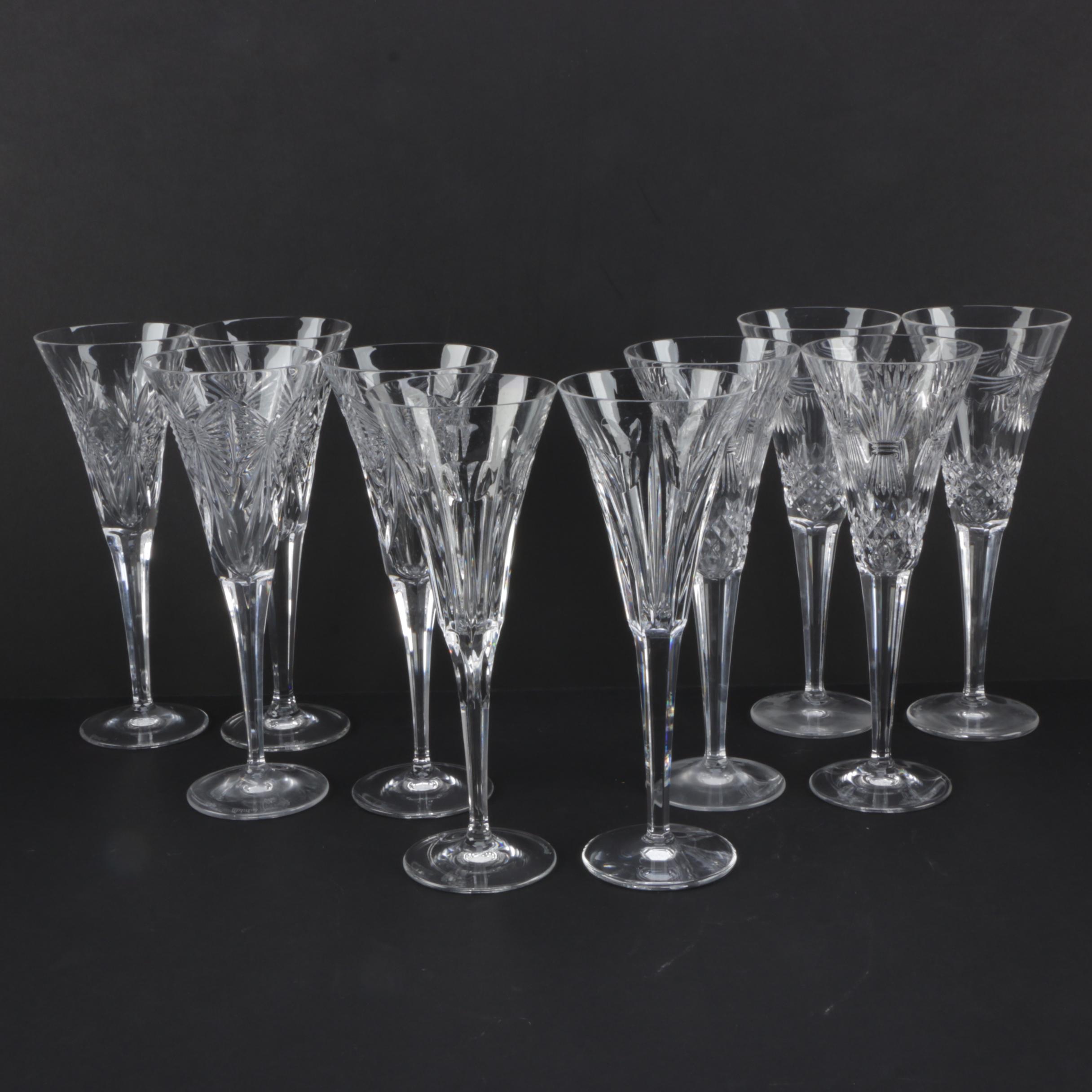 Complete Set of Waterford Crystal "Millennium Collection" Champagne Flutes