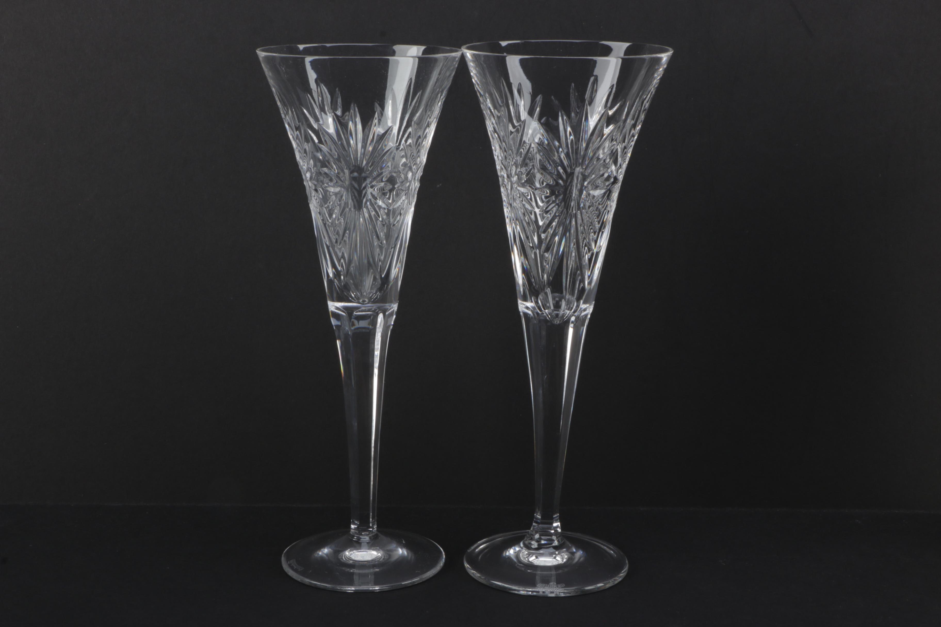 Complete Set of Waterford Crystal "Millennium Collection" Champagne Flutes