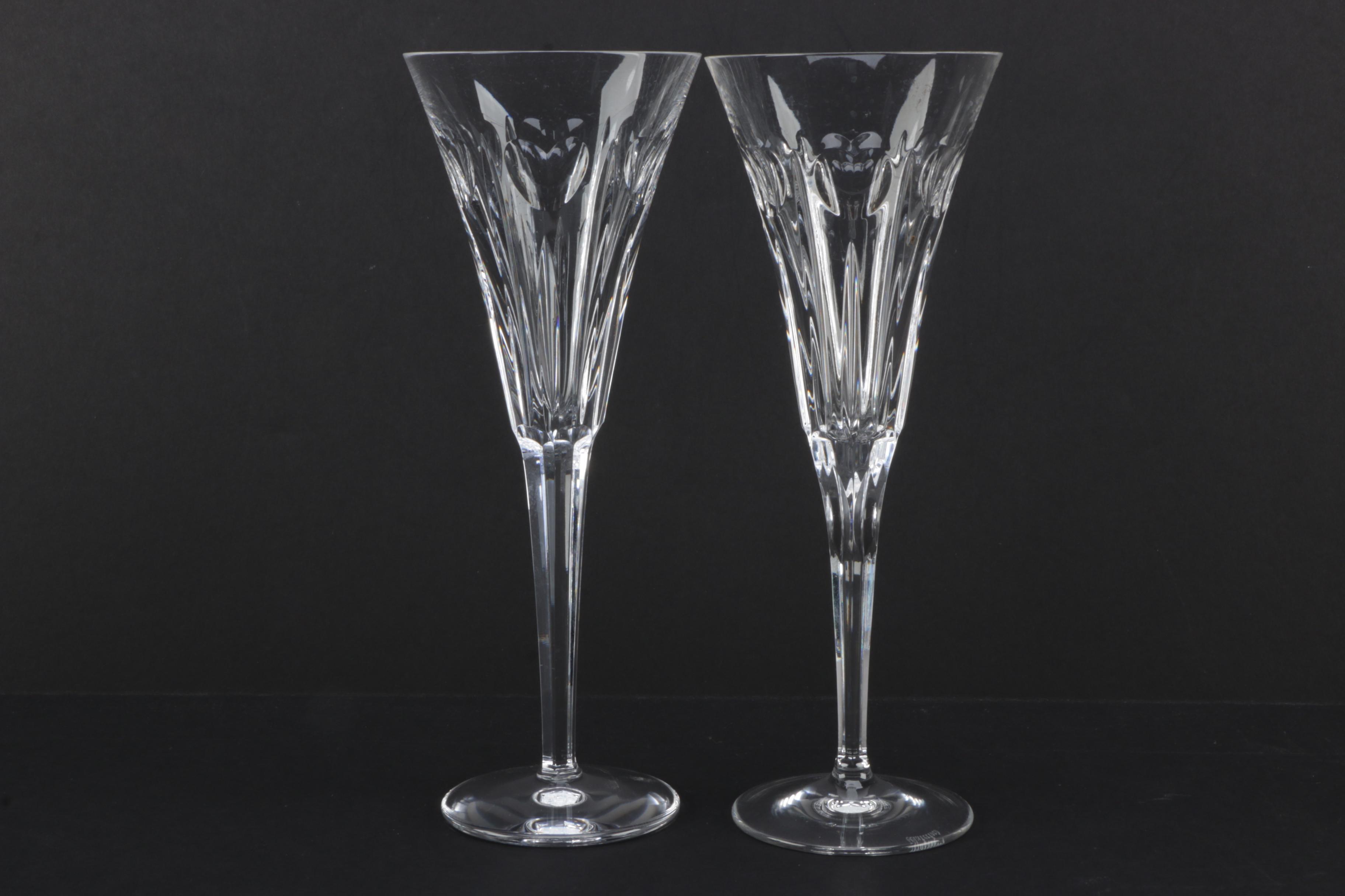 Complete Set of Waterford Crystal "Millennium Collection" Champagne Flutes