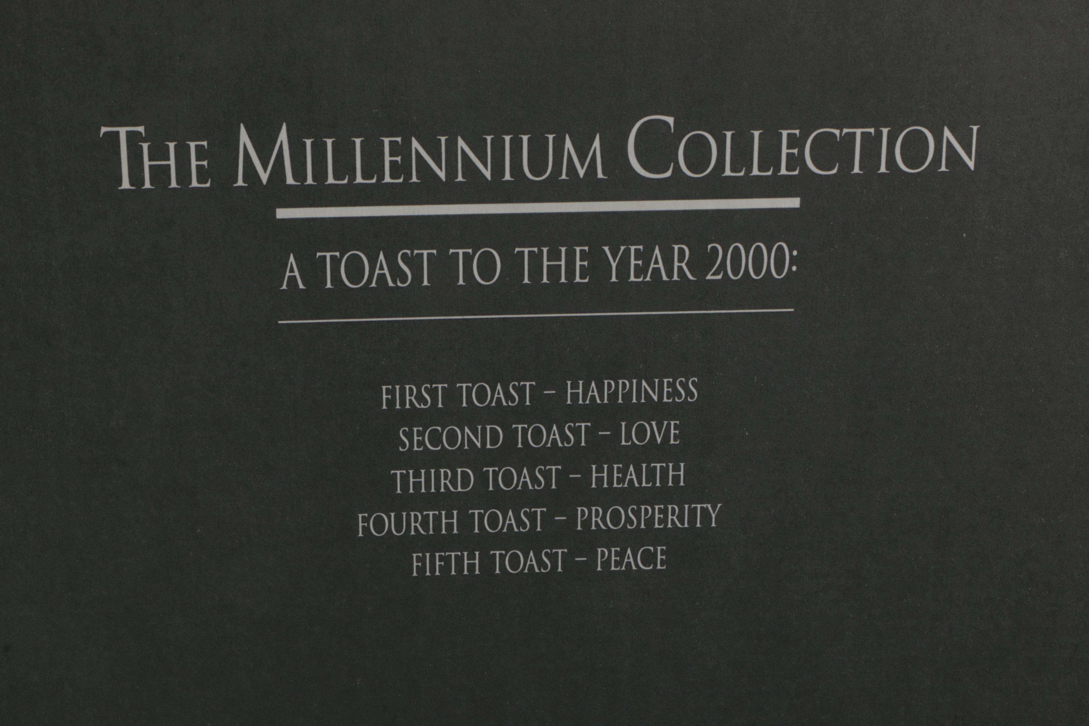 Complete Set of Waterford Crystal "Millennium Collection" Champagne Flutes